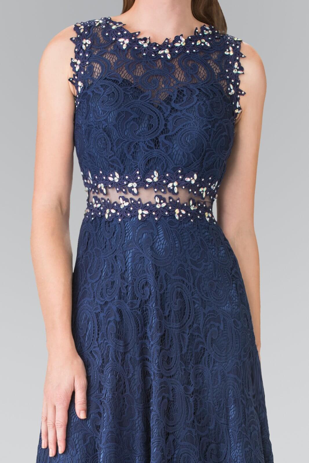 Long Sleeveless Formal Dress Evening Lace Gown