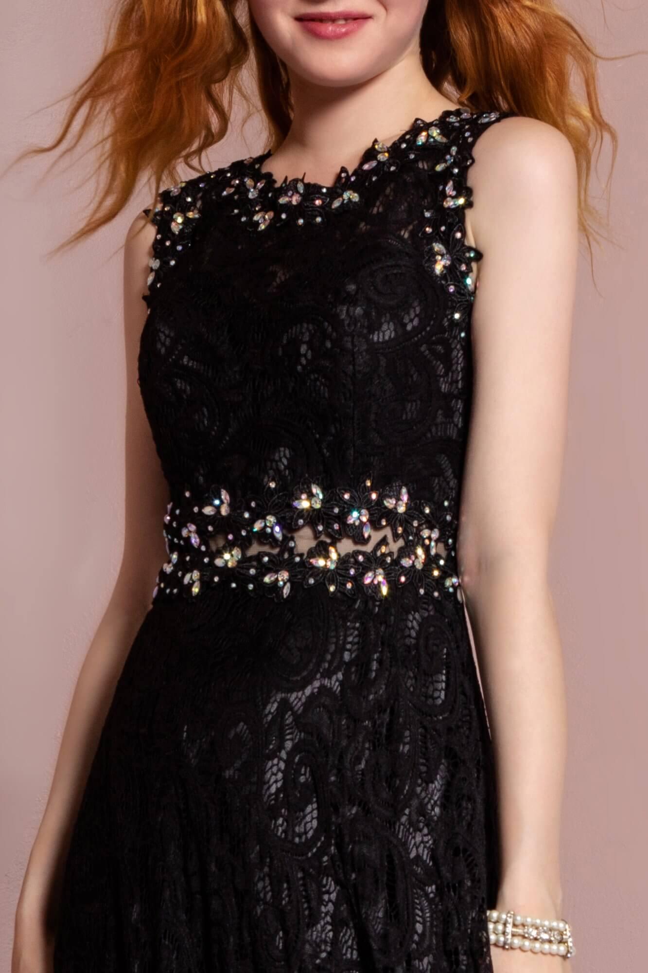 Long Sleeveless Formal Dress Evening Lace Gown