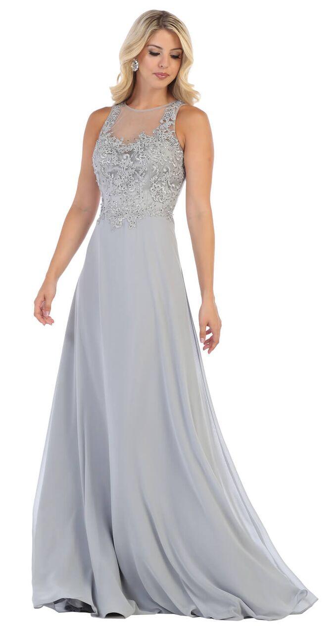 Long Sleeveless Plus Size Prom Dress Formal Gown - The Dress Outlet May Queen