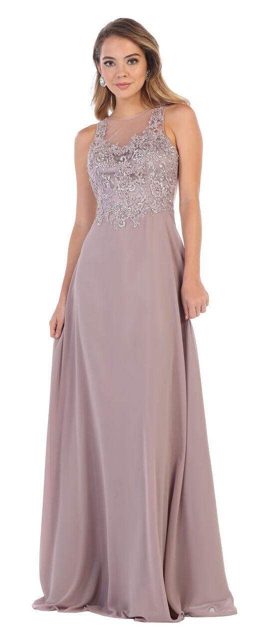 Long Sleeveless Plus Size Prom Dress Formal Gown - The Dress Outlet May Queen