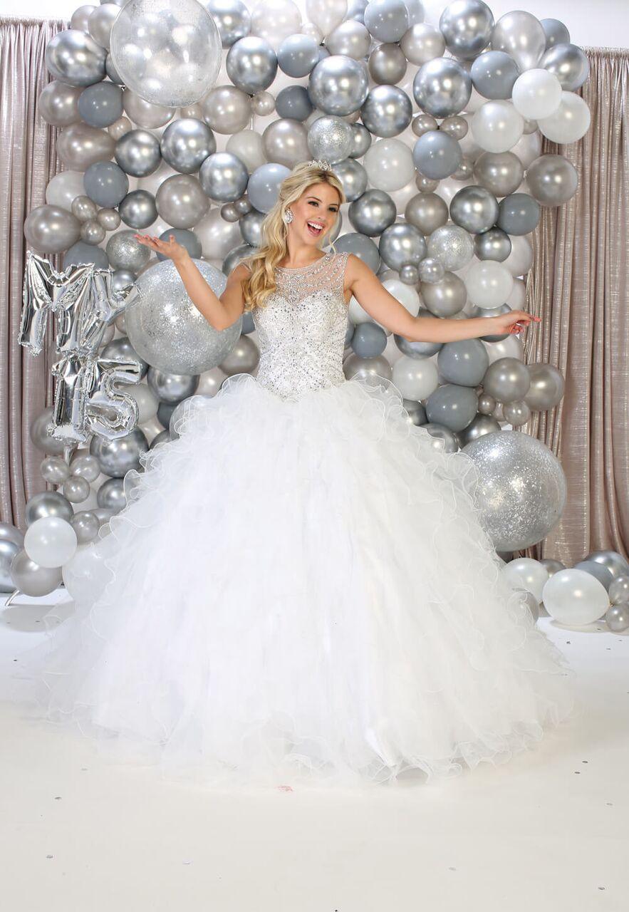 Long Sleeveless Quinceanera Sweet 16 Dress Ball Gown - The Dress Outlet May Queen