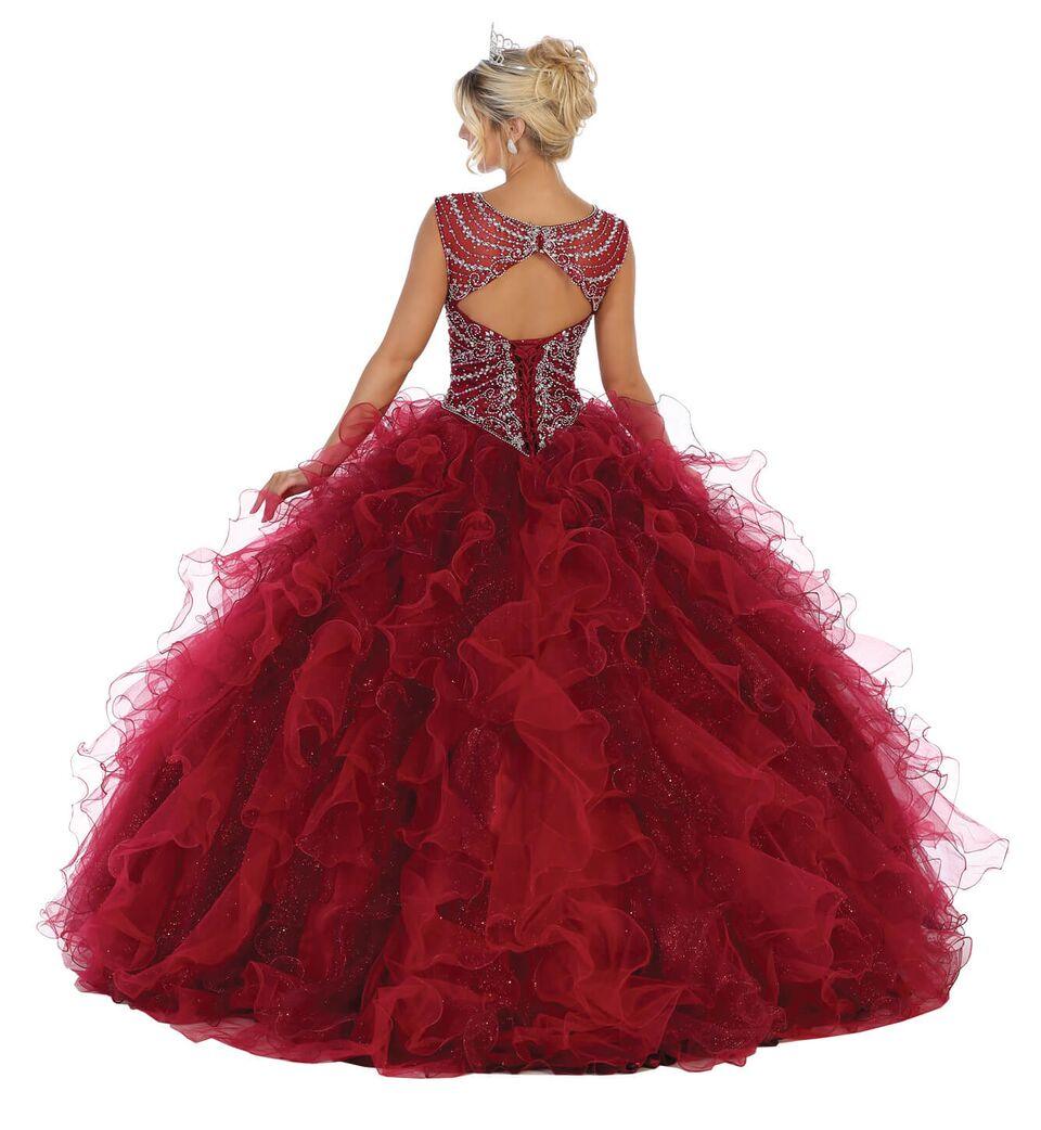 Long Sleeveless Quinceanera Sweet 16 Dress Ball Gown - The Dress Outlet May Queen