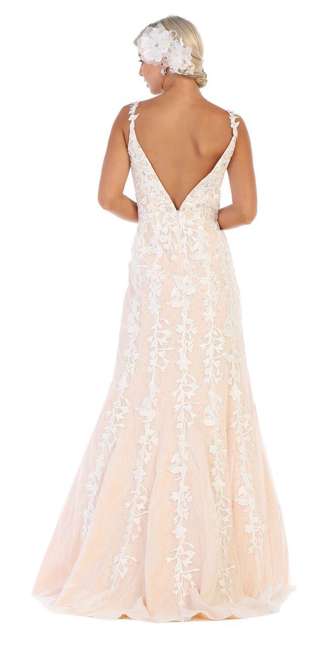 Long Sleeveless Wedding Dress Bridal Gown - The Dress Outlet May Queen