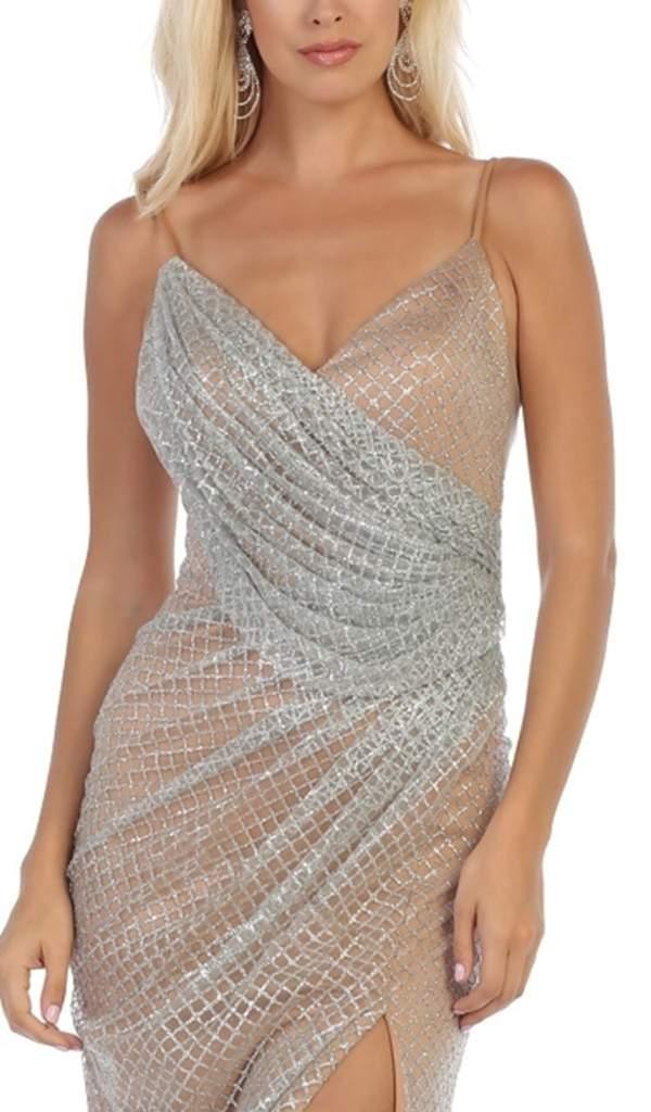 Long Spaghetti Strap Evening Gown Formal Prom Dress - The Dress Outlet May Queen