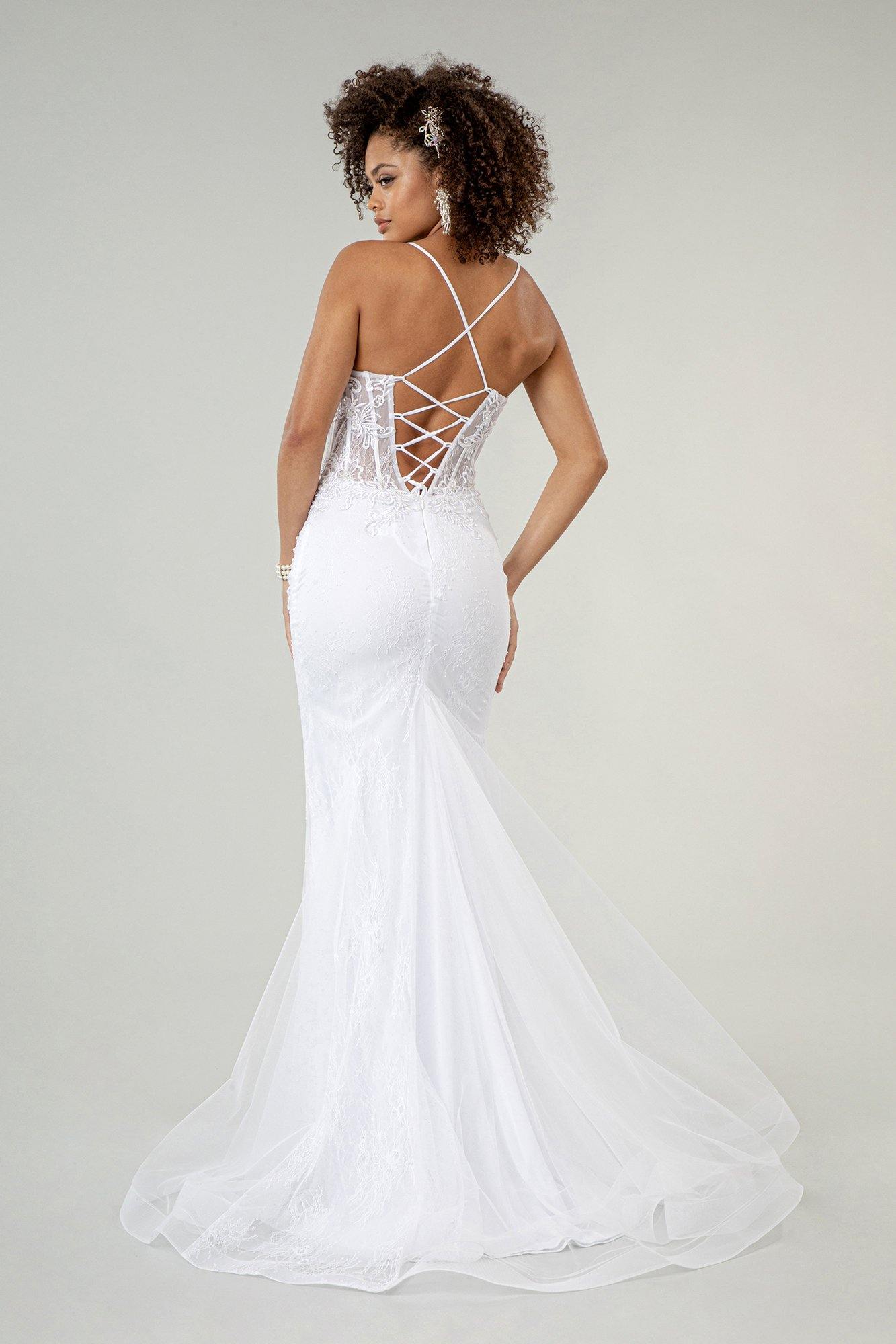 Long Spaghetti Strap Mermaid Wedding Gown