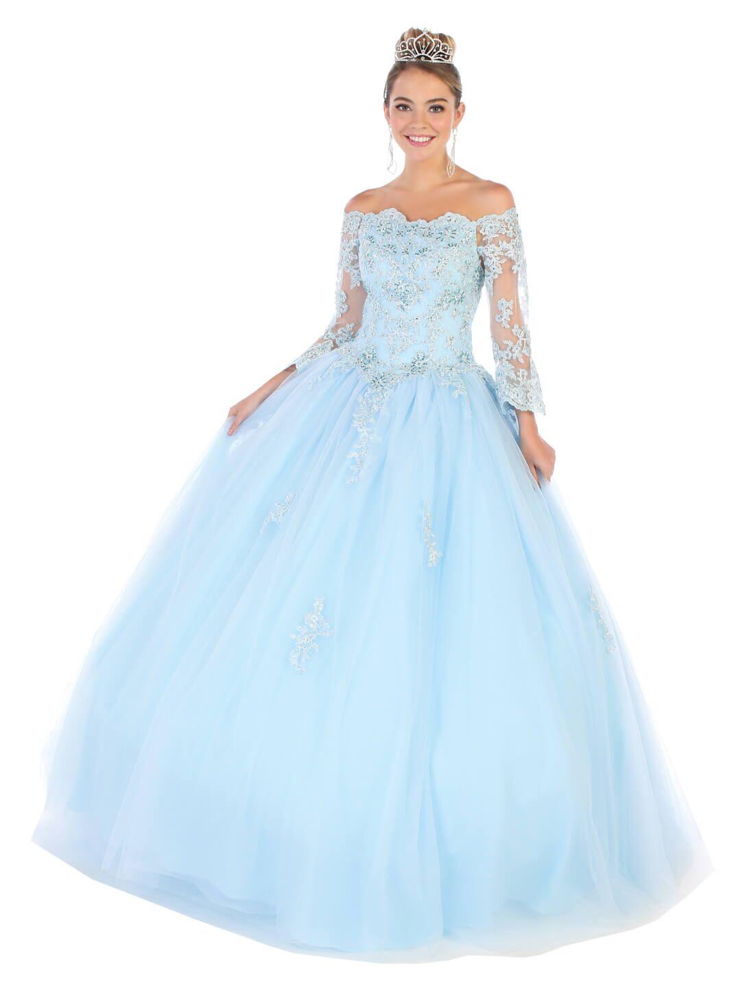 Long Sweet 16 Quinceanera Ball Gown - The Dress Outlet May Queen