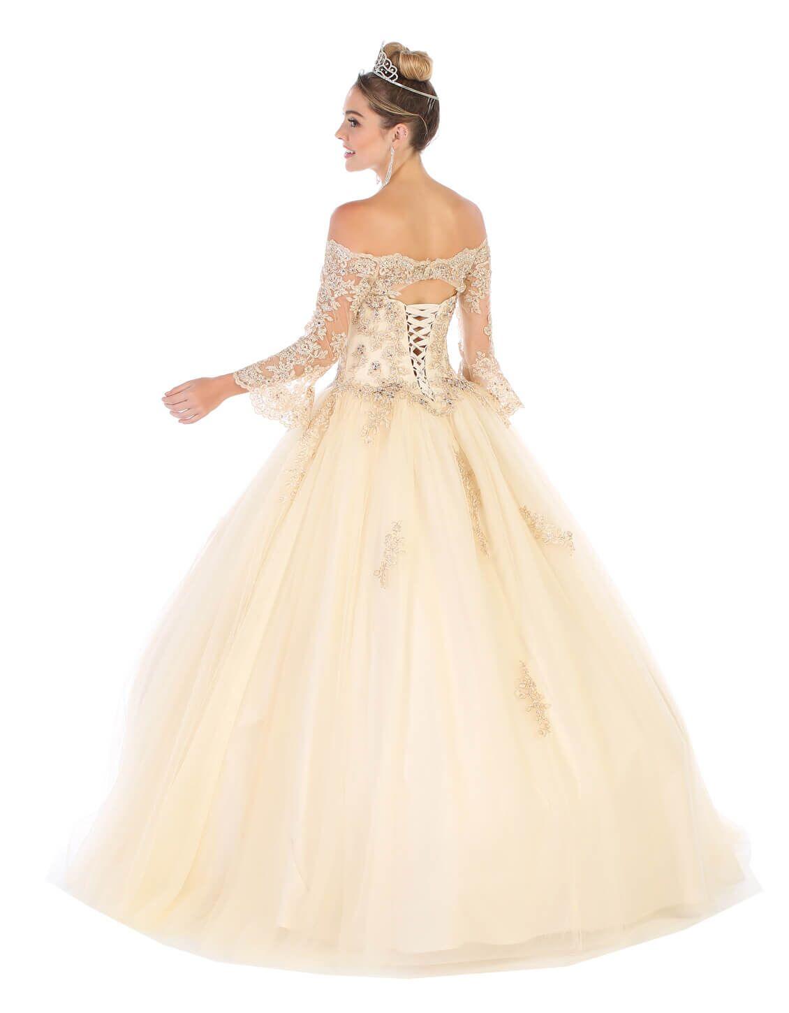 Long Sweet 16 Quinceanera Ball Gown - The Dress Outlet May Queen