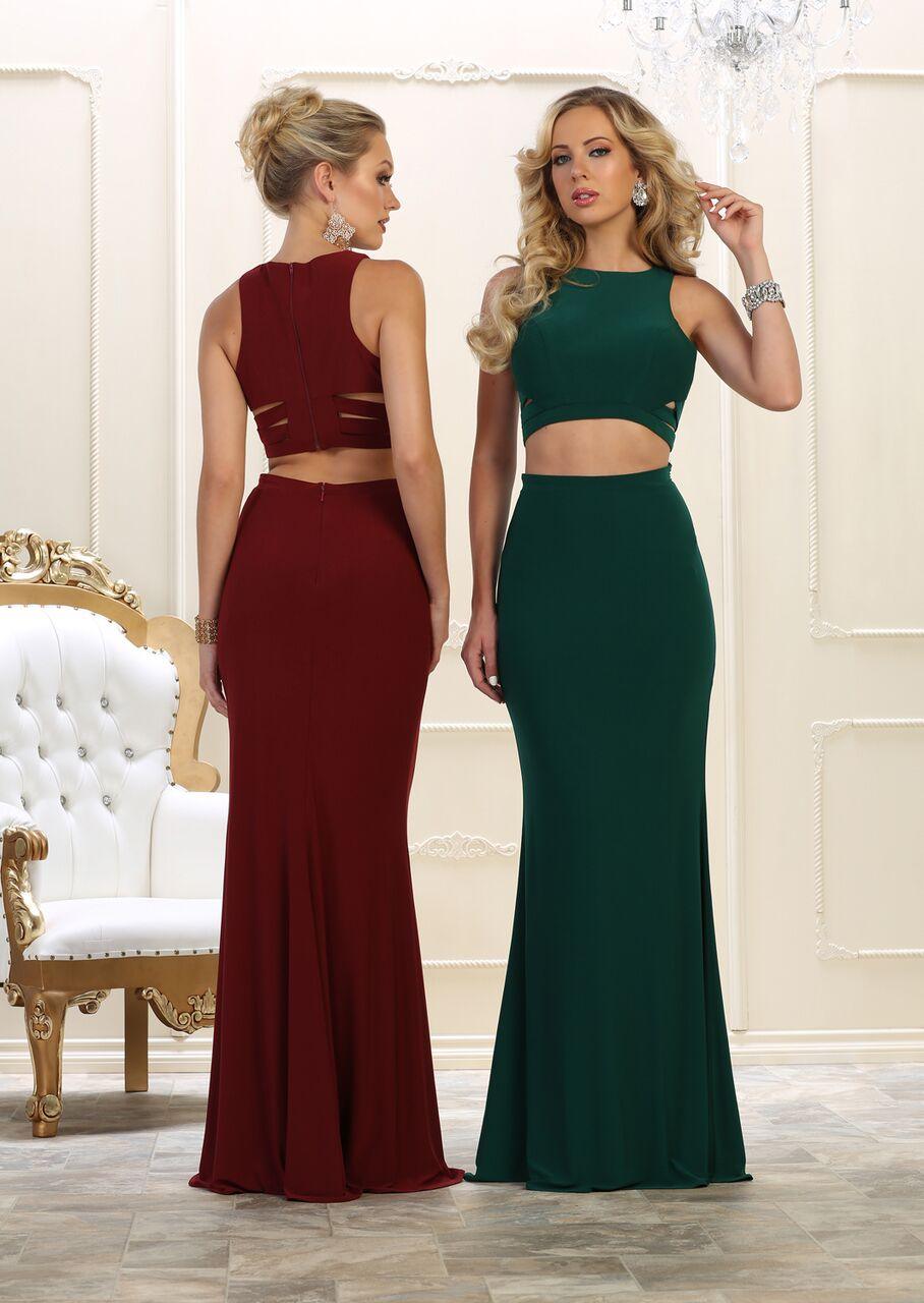 Long Two Piece Set Prom Dress Evening Gown - The Dress Outlet May Queen