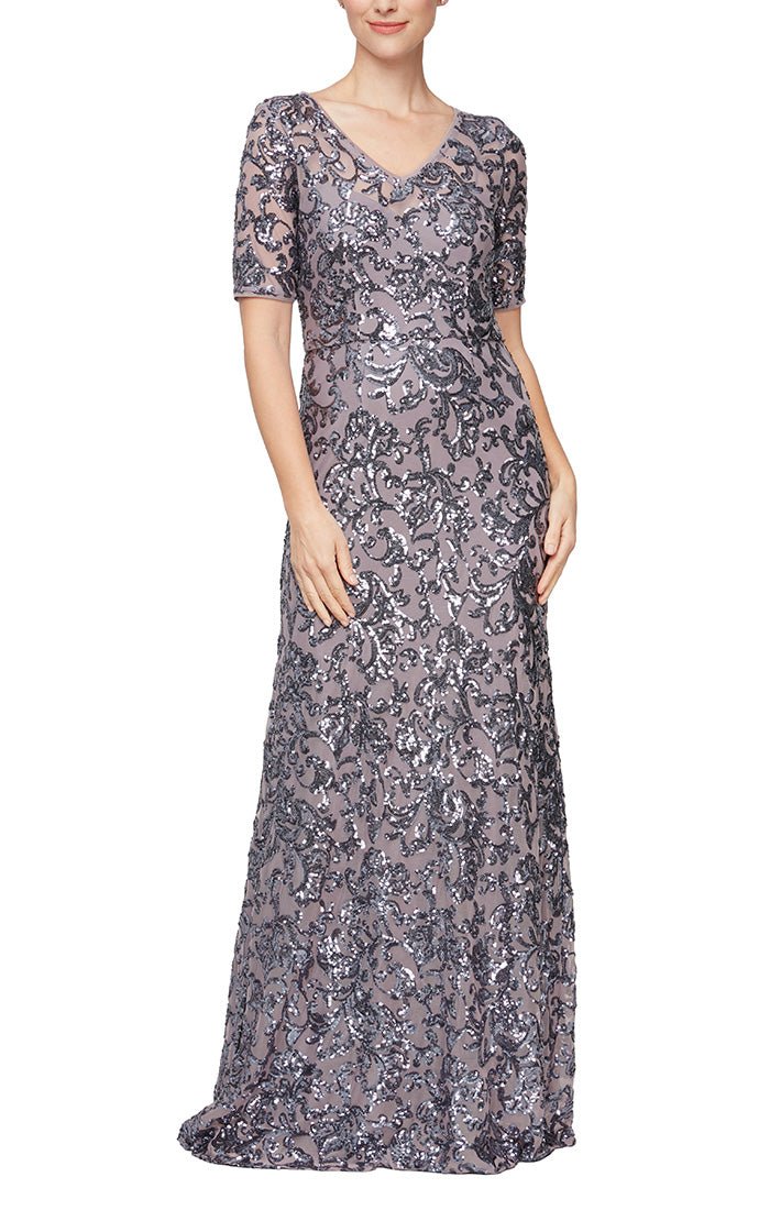 Mother of the Bride Dresses Sequin Long Formal Mother of the Bride Dress Icy Orchid