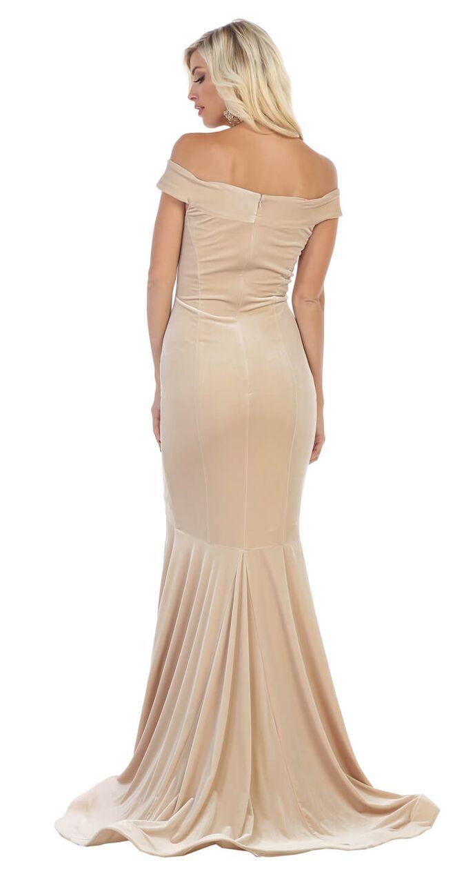 Long Velvet Formal Dress Evening Gown - The Dress Outlet May Queen
