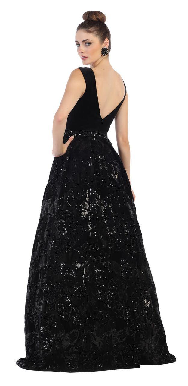 Long Velvet Plus Size Prom Dress Formal Evening Gown - The Dress Outlet May Queen
