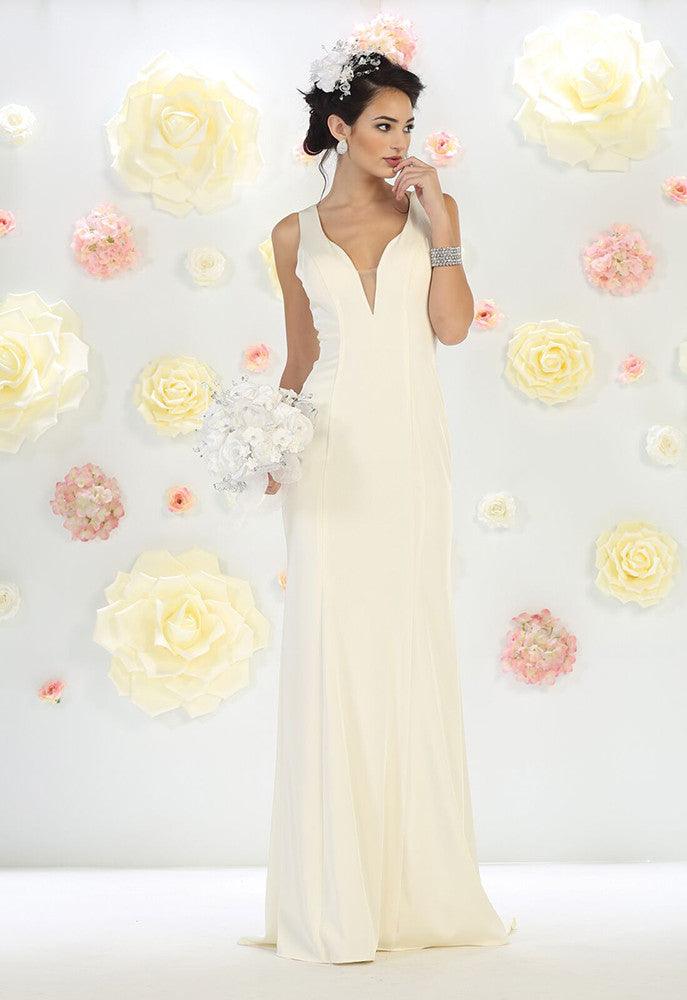 Long Wedding Gown Plus Size Dress - The Dress Outlet May Queen