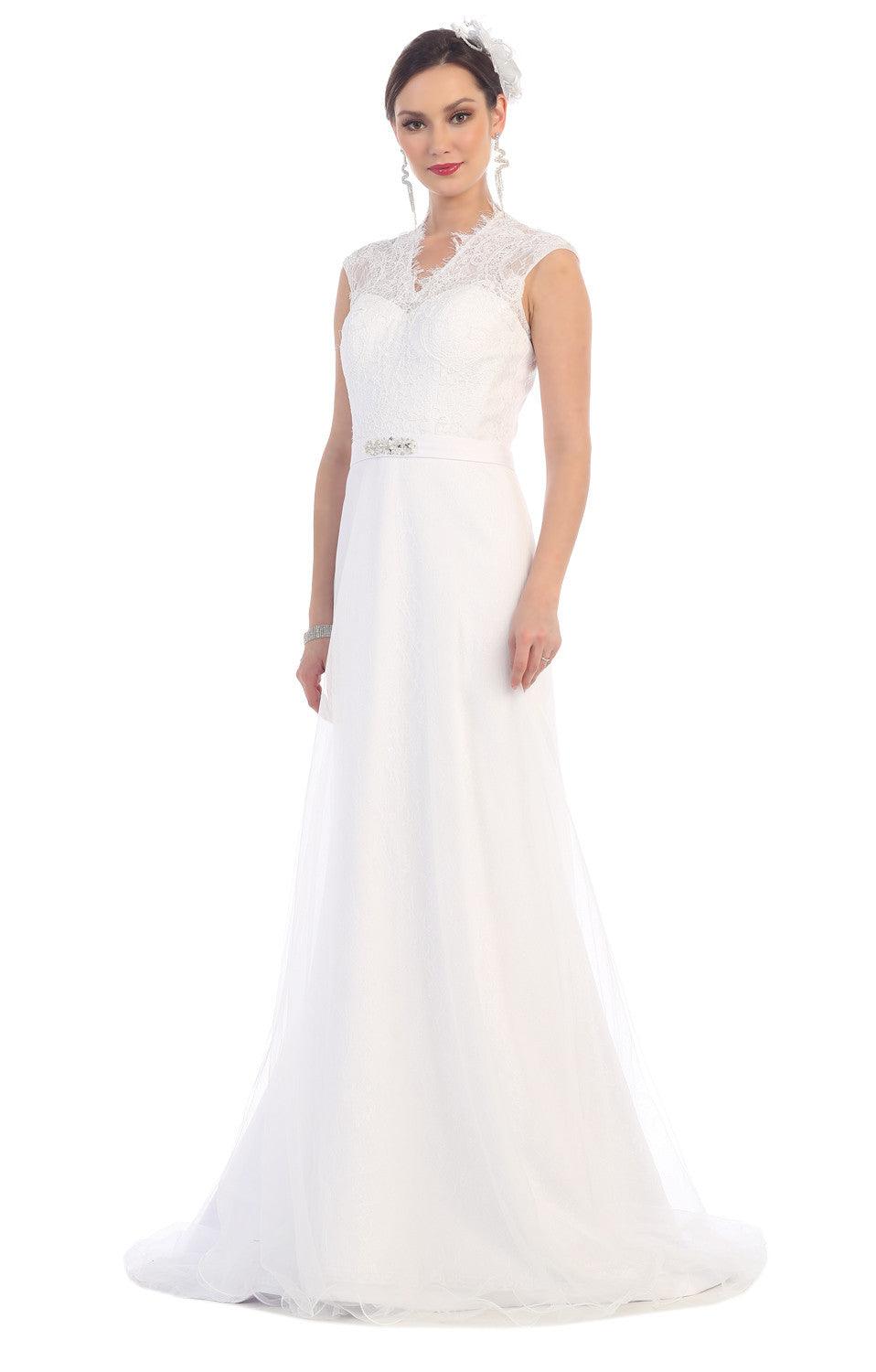 Long Wedding Plus Size Dress - The Dress Outlet May Queen