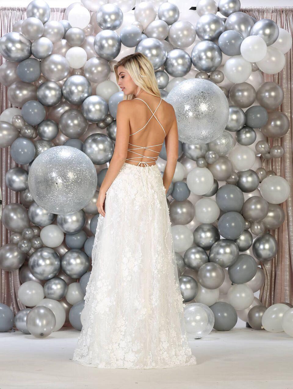 Long White Lace Prom Dress Formal Evening Gown - The Dress Outlet May Queen