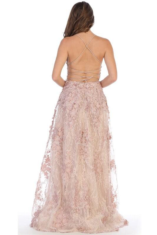 Long White Lace Prom Dress Formal Evening Gown - The Dress Outlet May Queen