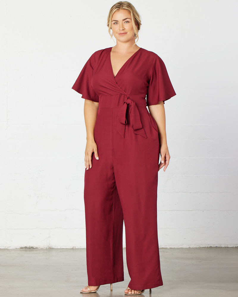 Jumpsuit Long Formal Plus Size Jumpsuit Kiyonna 37191311 Burgundy