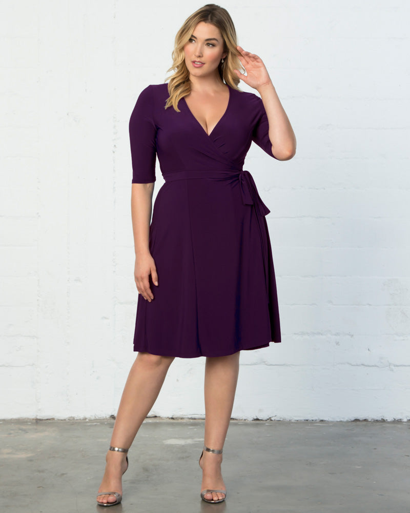 Plus Size Dresses Short Tea Length Cocktail Plus Size Dress Kiyona 12131806 Plum Passion