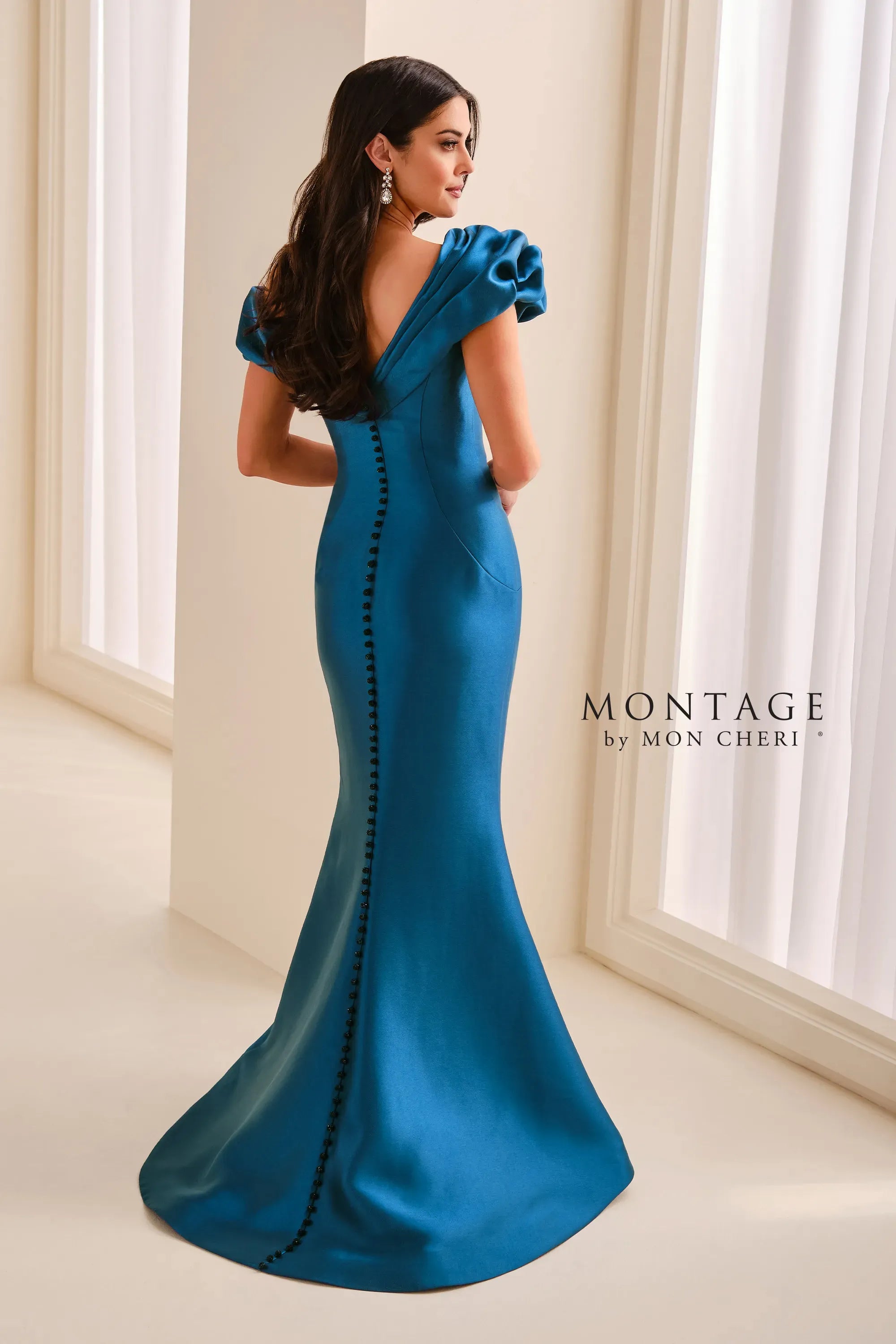 Off-the-Shoulder Floor-Length Satin Formal Mermaid/Trumpet Montage M3224
