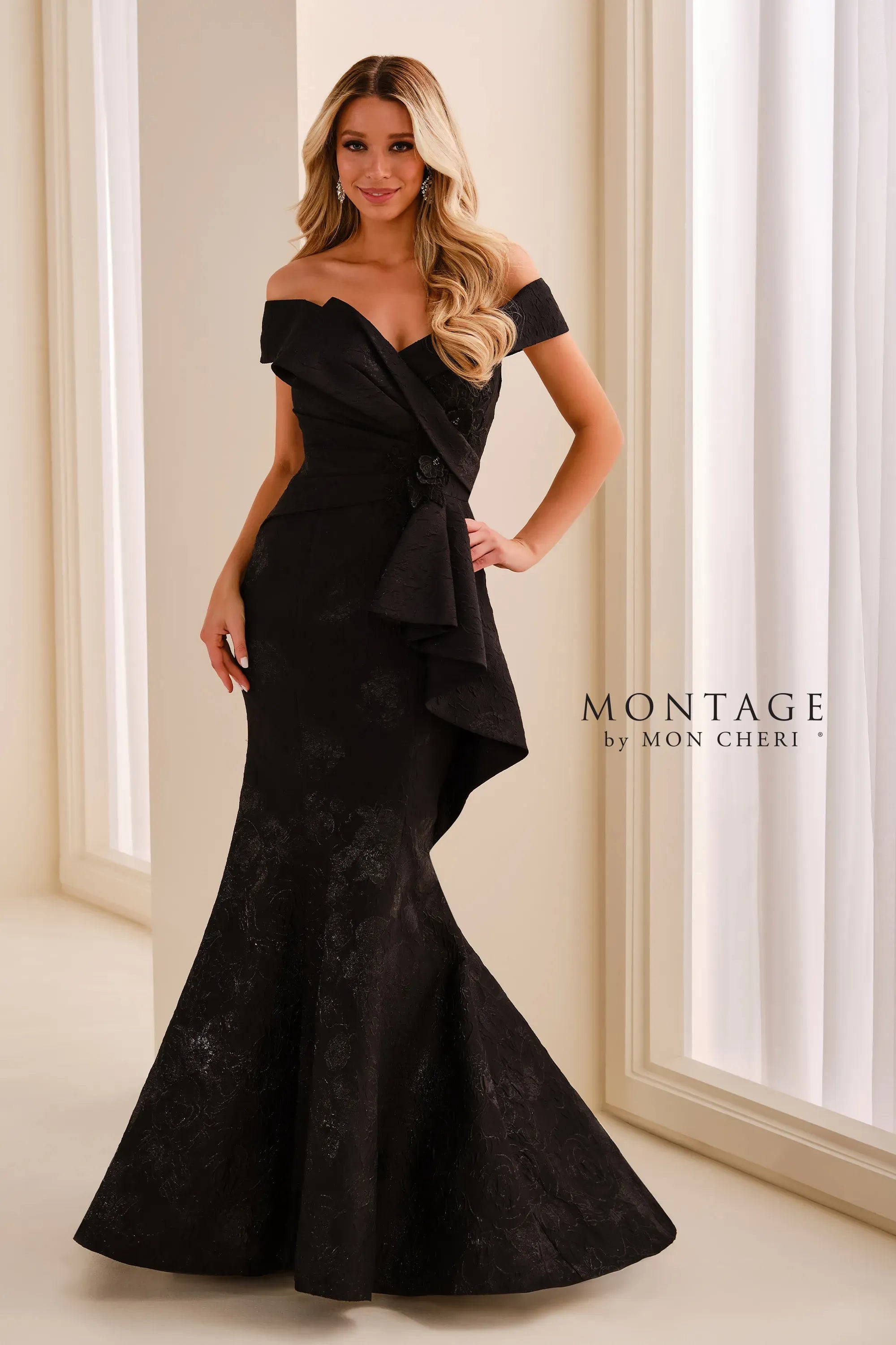 Off-the-Shoulder Floor-Length Lace Formal Mermaid/Trumpet Montage M3225