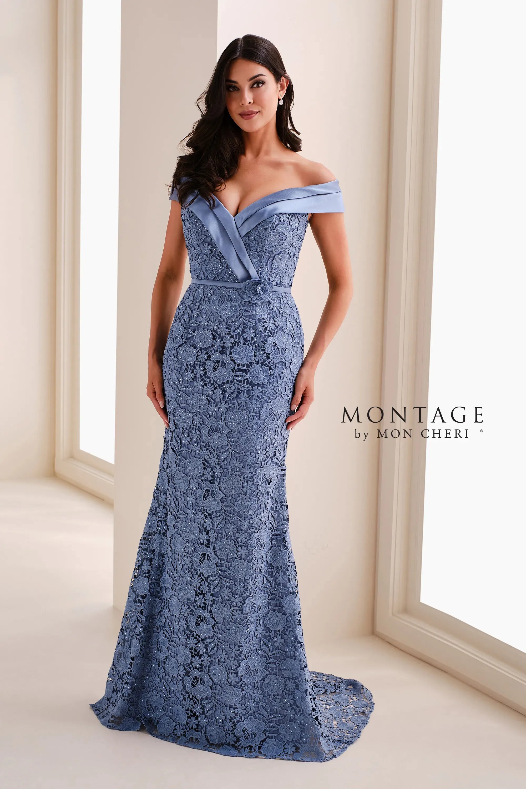 Formal Dresses Lace Applique Beaded Formal Dress Dusk