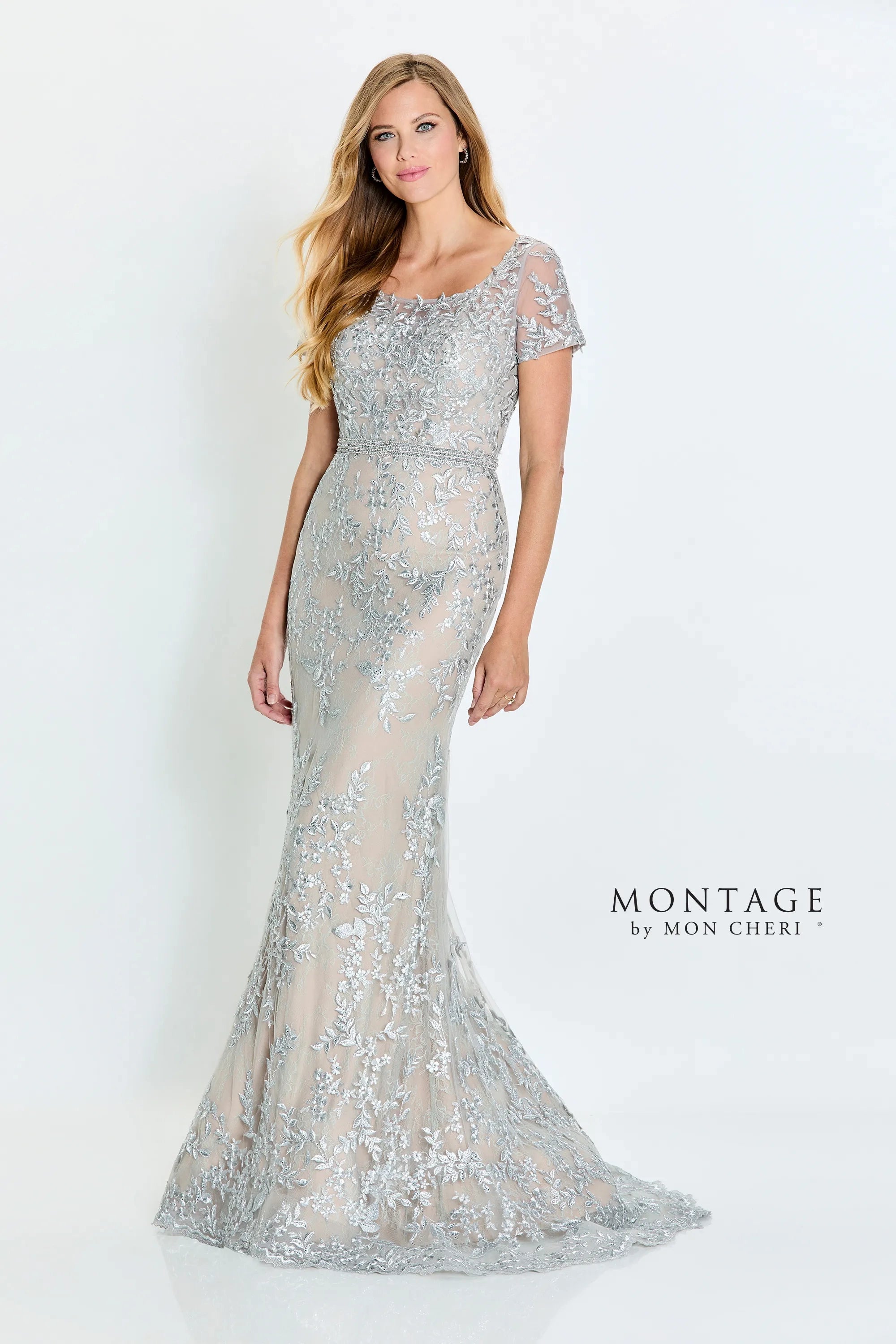 Mother of the Bride Dresses Long Formal Mother of the Bride Evening Dress Silver/Nude