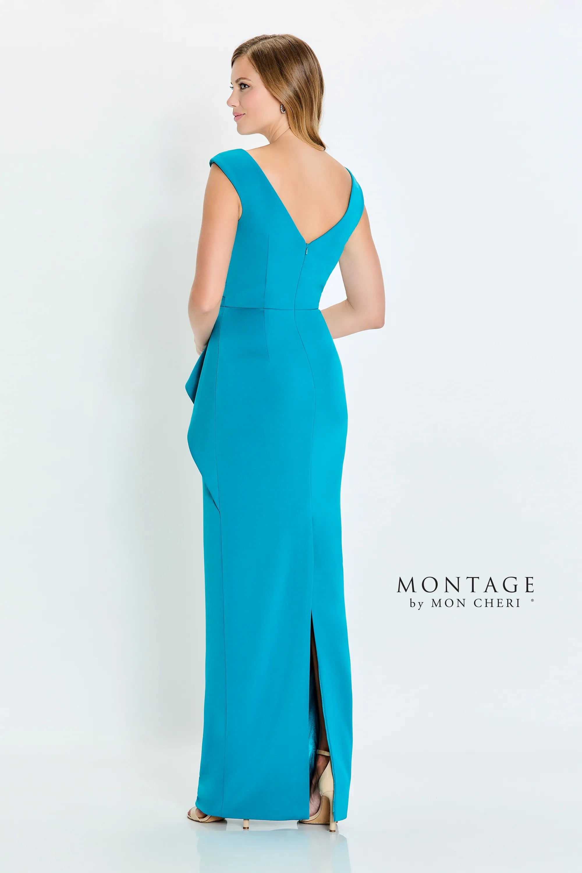 Formal Dresses Fitted Long Formal Pleated Evening Dress Peacock