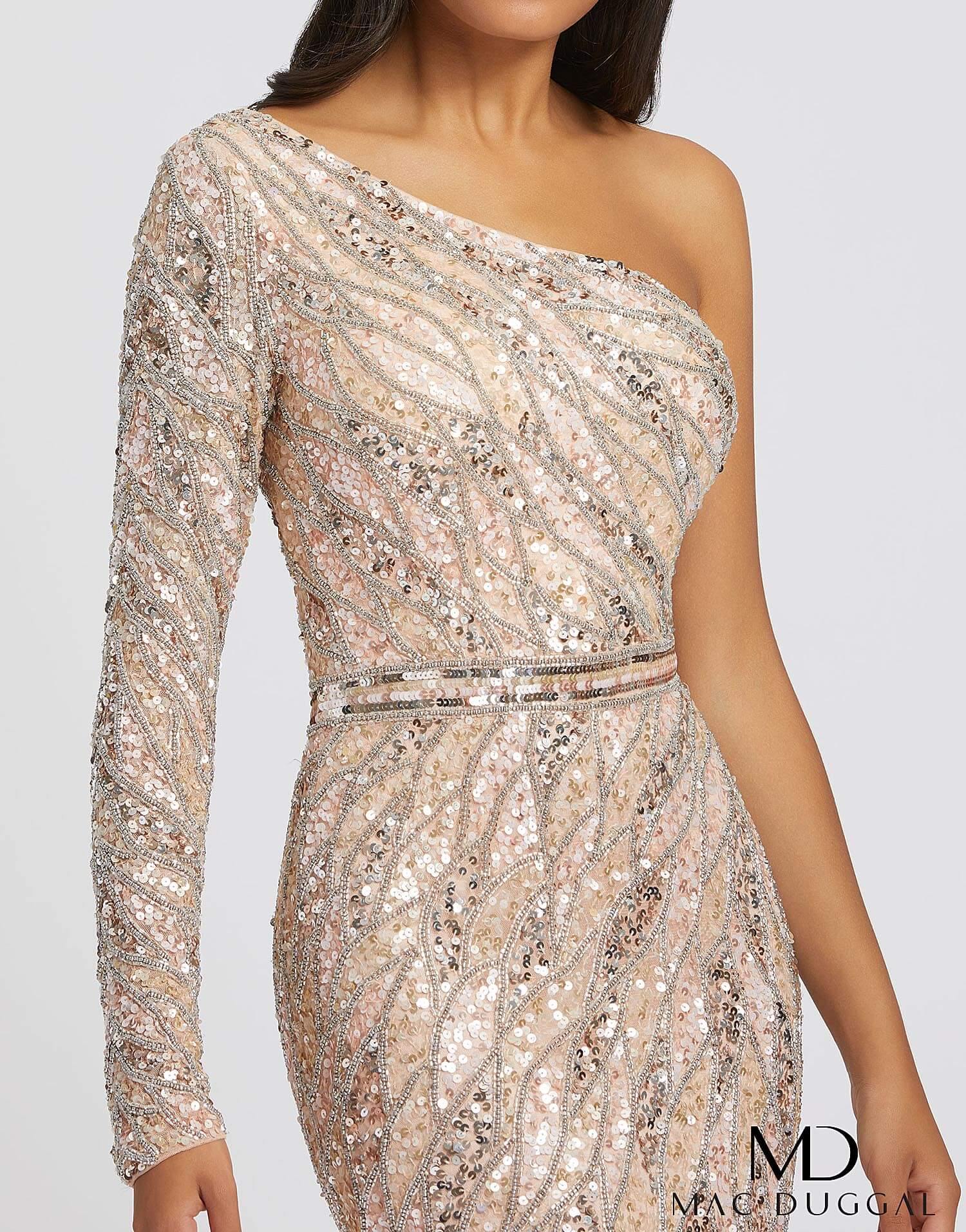 Mac Duggal 4982 Prom Long Formal One Shoulder Evening Dress