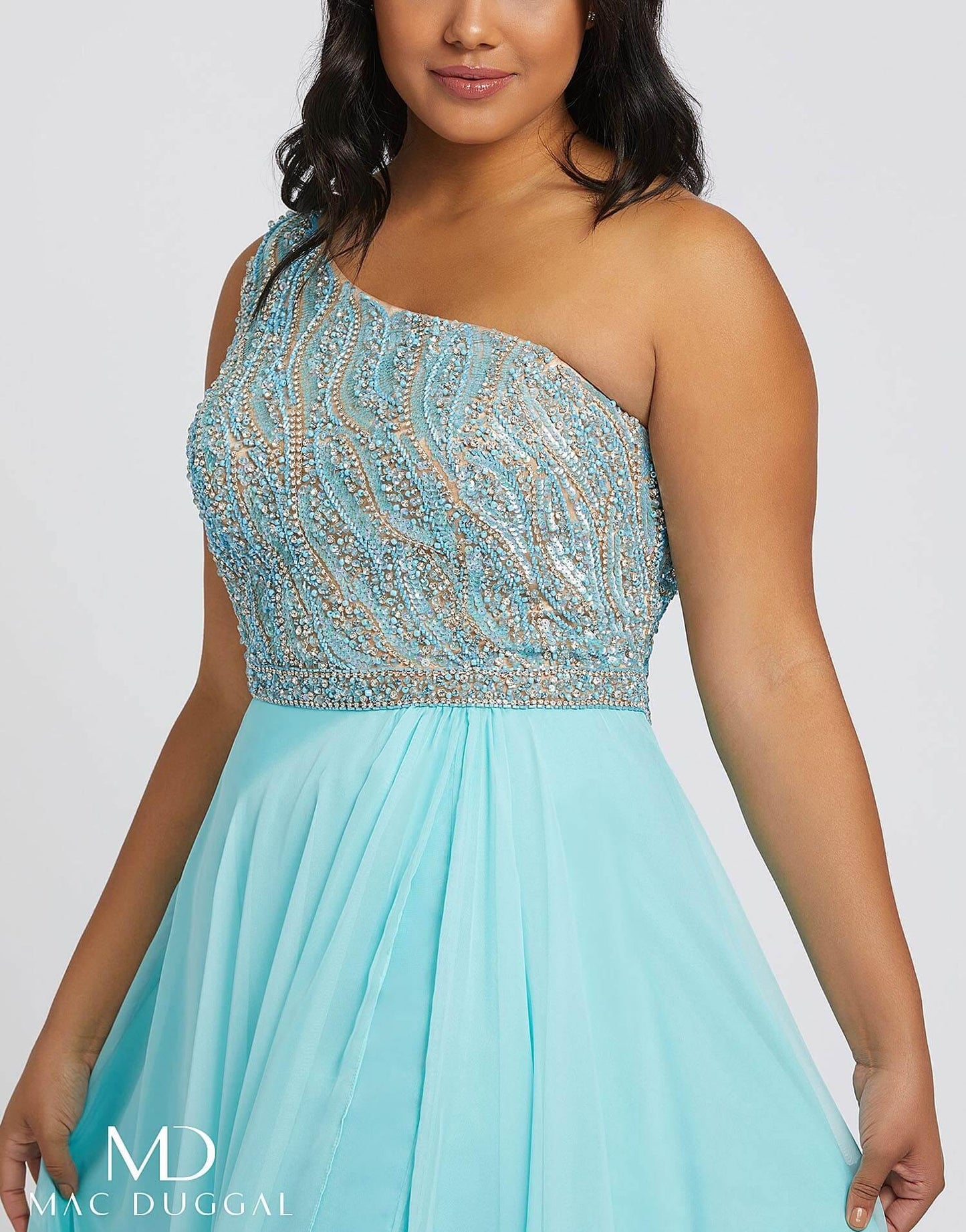 Mac Duggal Fabulouss One Shoulder Plus Size Prom Dress 67232F - The Dress Outlet Mac Duggal