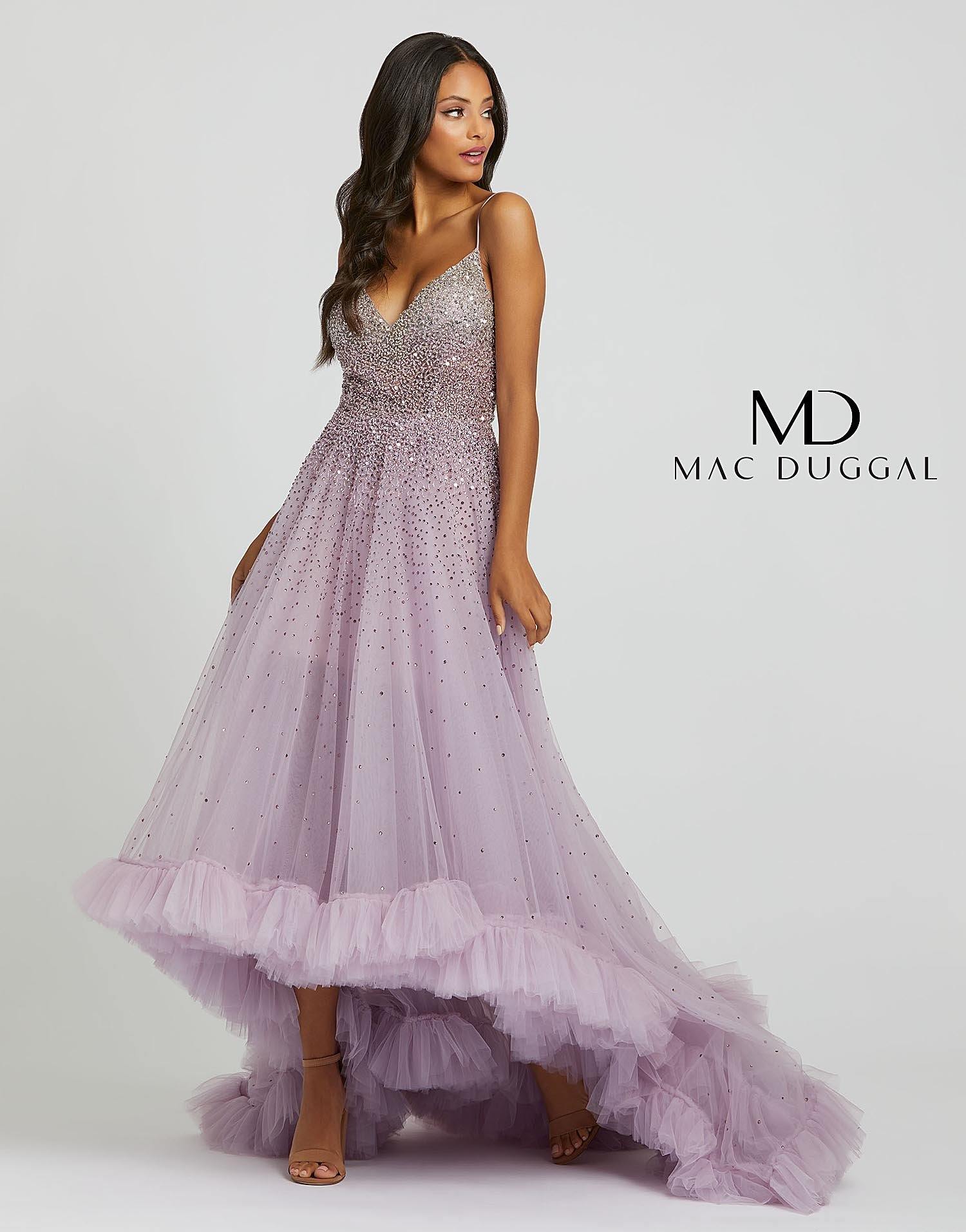 Orchid Mac Duggal Homecoming Prom High Low Evening Dress for 798.0 The Dress Outlet