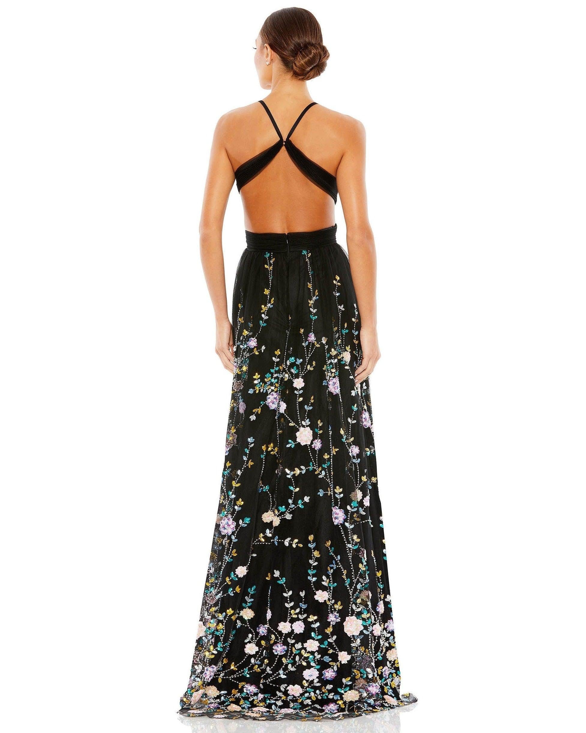 Mac Duggal Long Formal Floral Prom Dress 67976 - The Dress Outlet