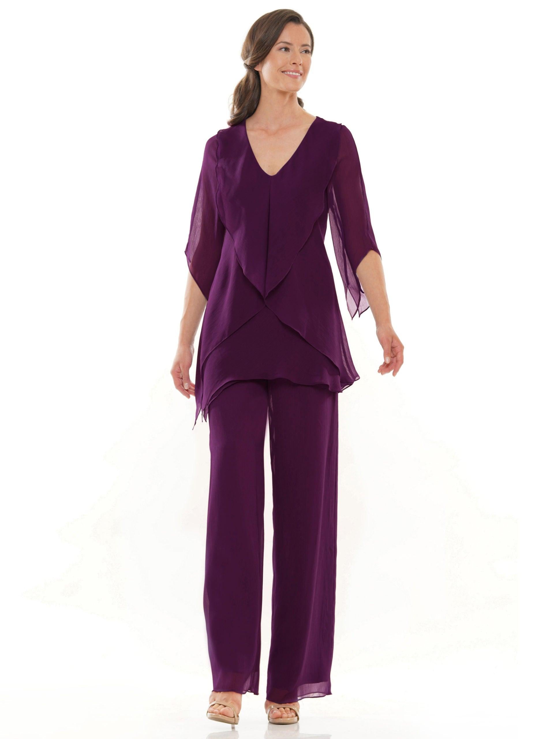 Formal Pant Suit Eggplant
