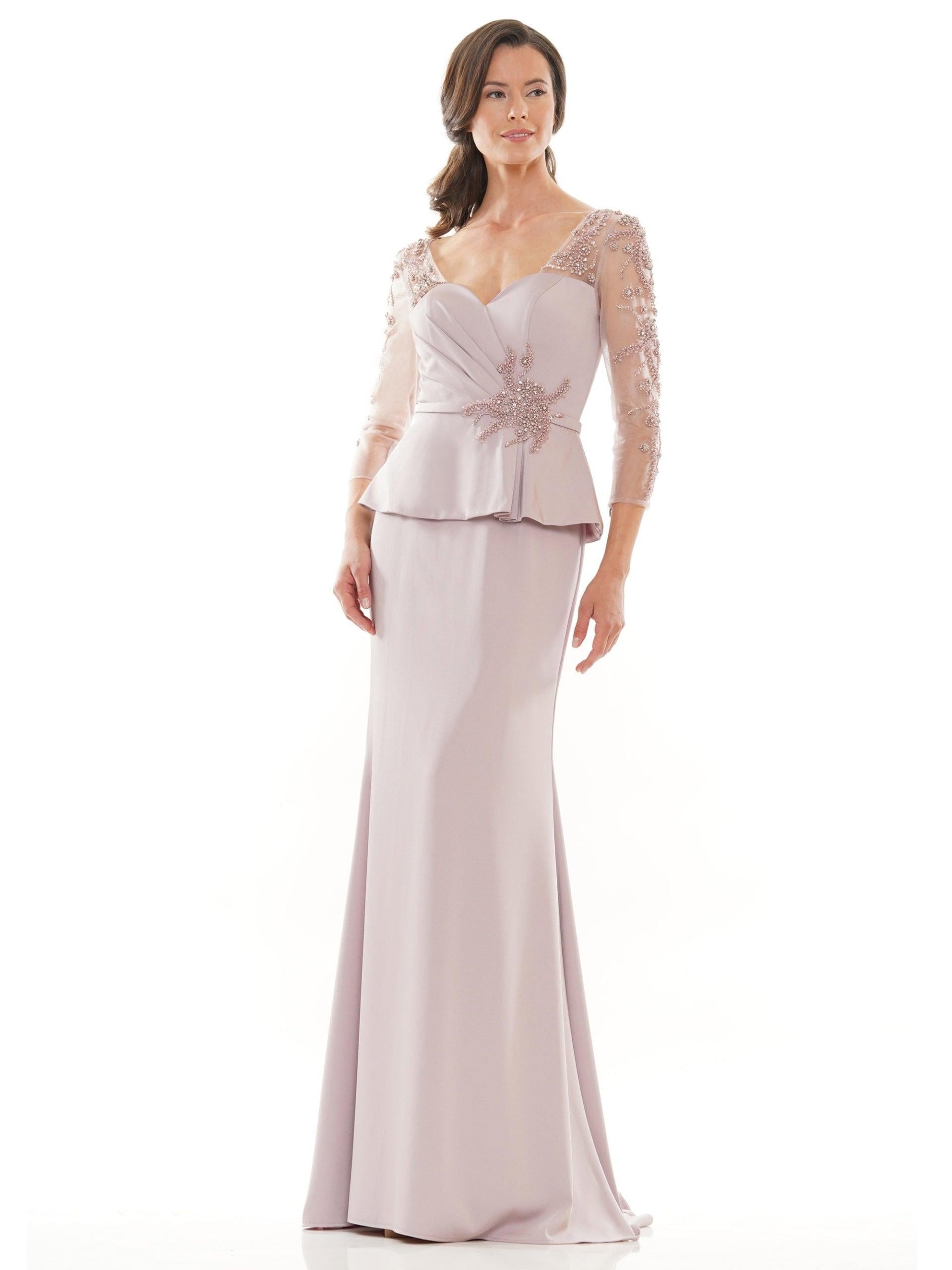 Marsoni Mother of the Bride Long Peplum Dress 1037 - The Dress Outlet