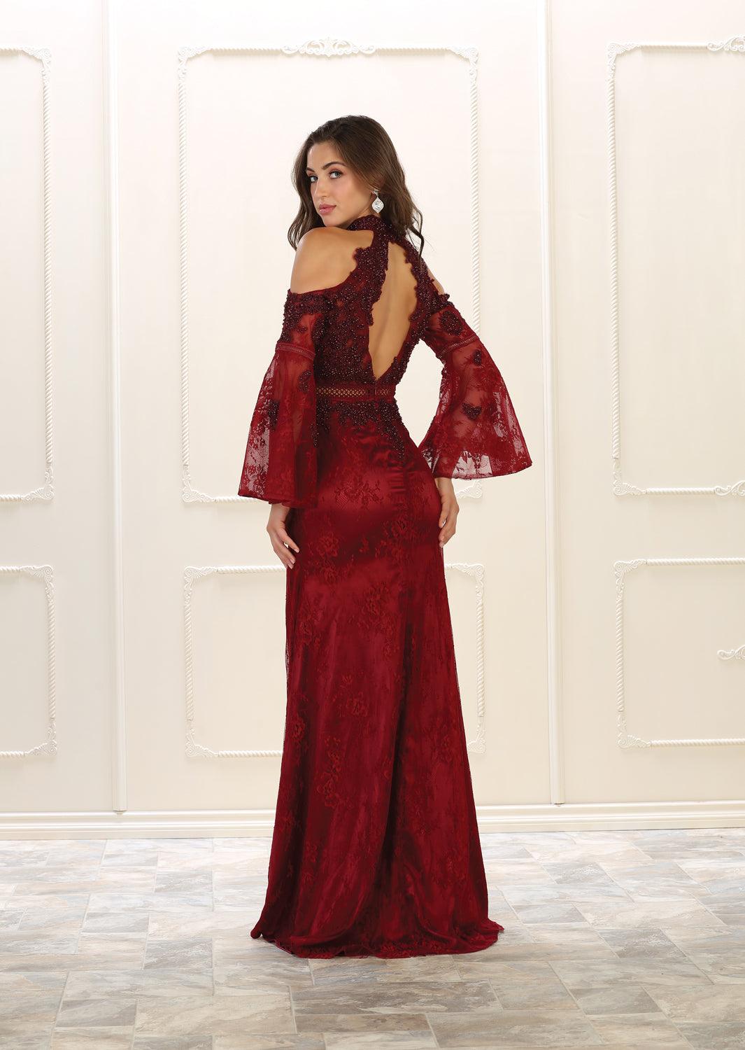 Backless Evening Gown Formal Prom Dress - The Dress Outlet May Queen