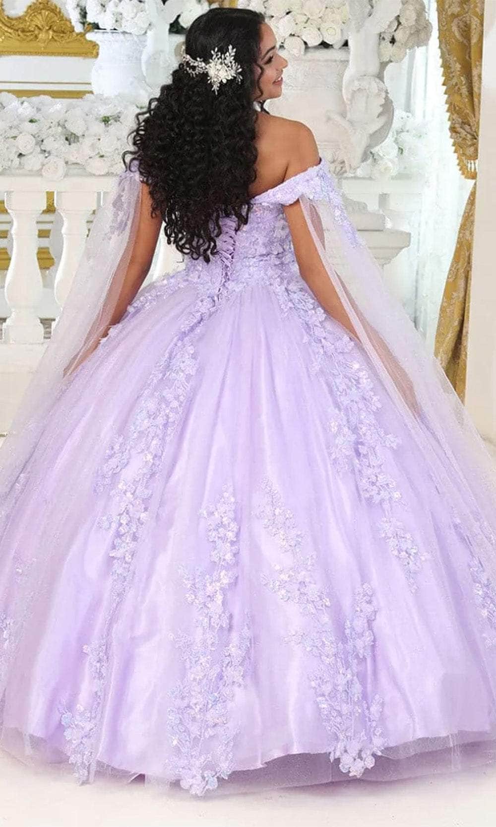 V-Neck Floor-Length Tulle Quinceañera Ball Gown May Queen LK193