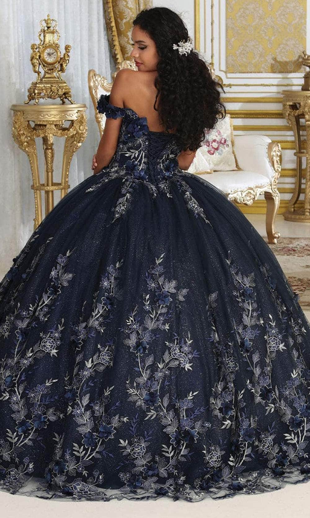 Off-the-Shoulder Floor-Length Tulle Quinceañera Ball Gown May Queen LK215