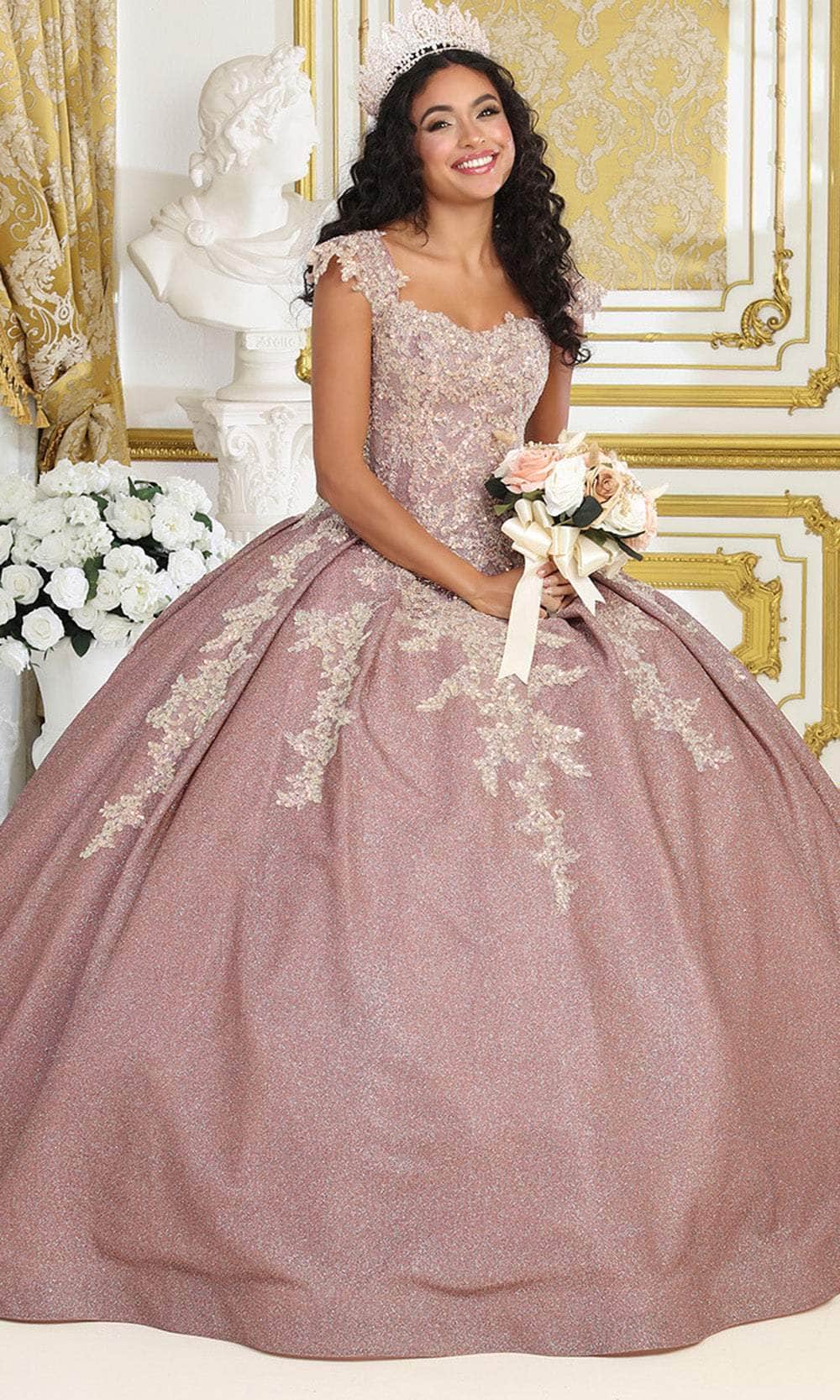 Scoop Floor-Length Tulle Quinceañera Ball Gown May Queen LK229