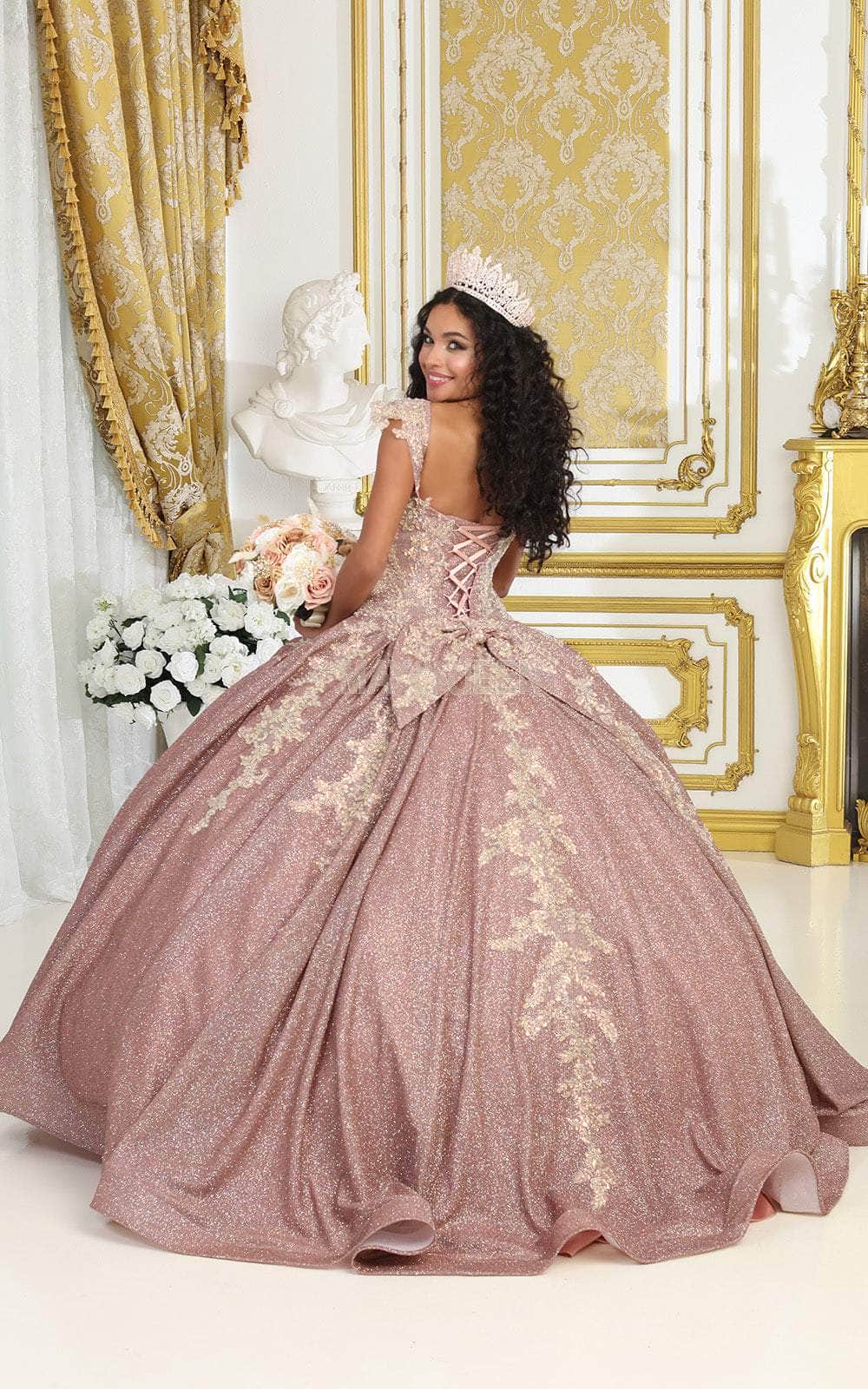 Scoop Floor-Length Tulle Quinceañera Ball Gown May Queen LK229