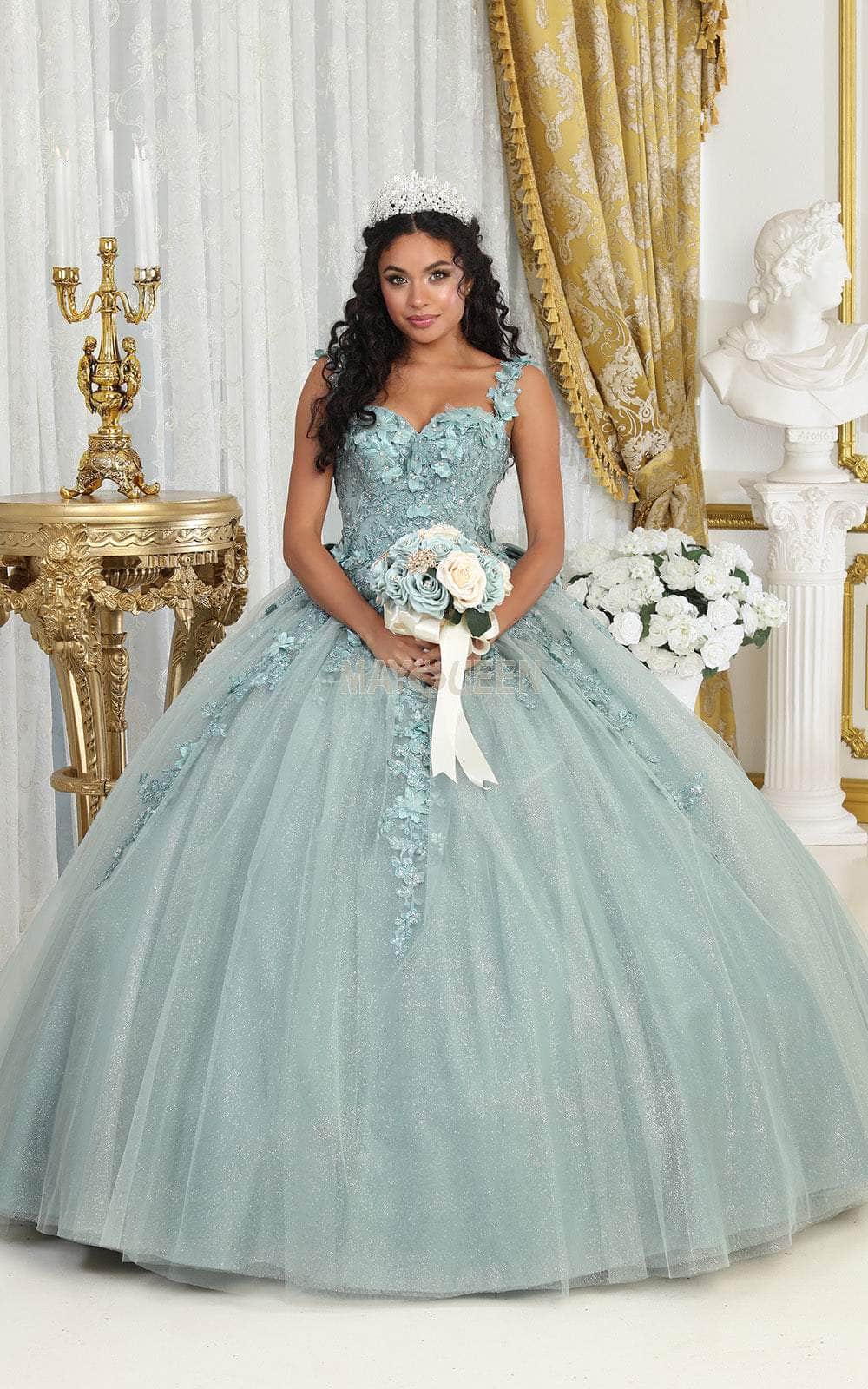 Sweetheart Floor-Length Tulle Quinceañera Ball Gown May Queen LK235
