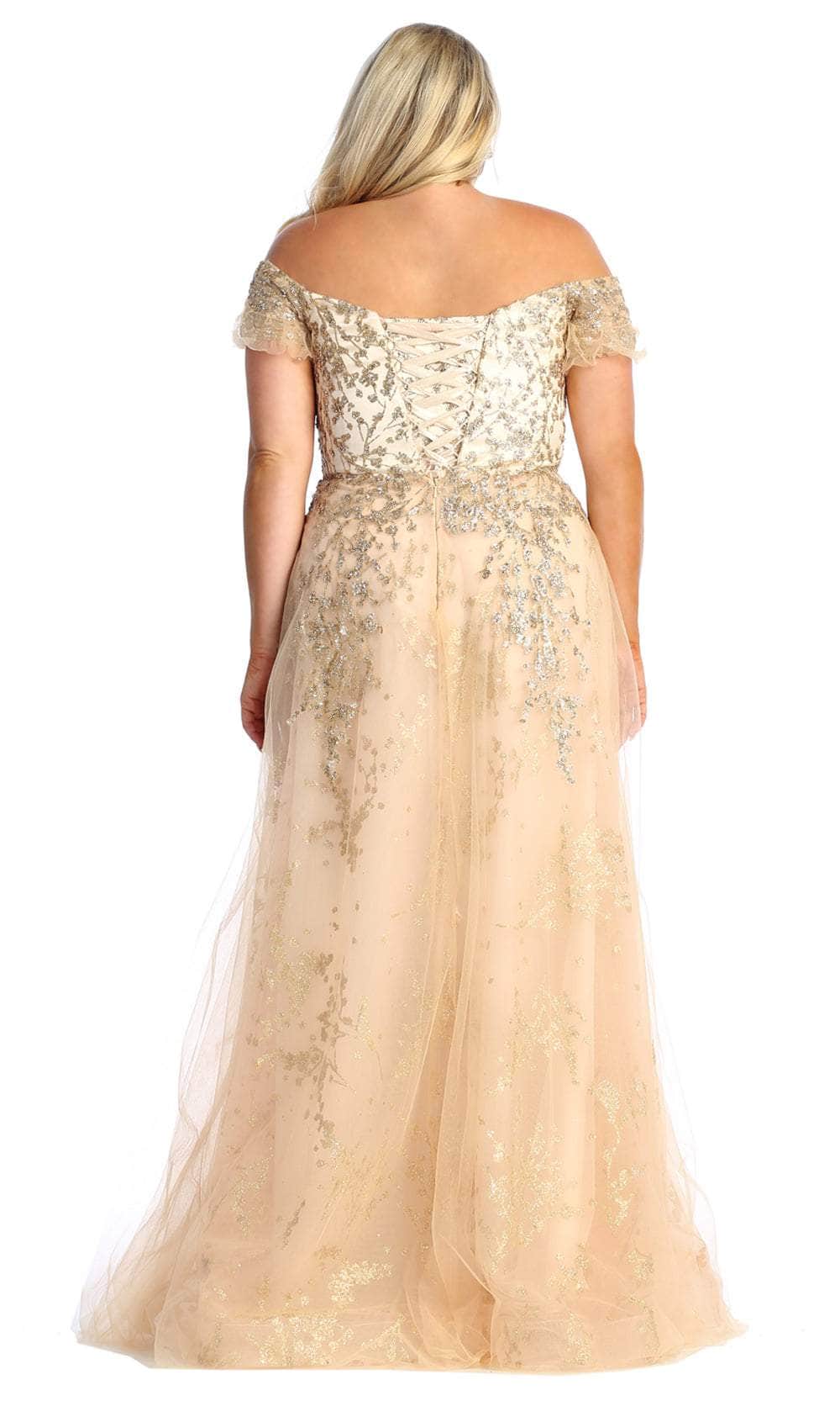 Off-the-Shoulder Floor-Length Tulle Prom A-Line May Queen 1867