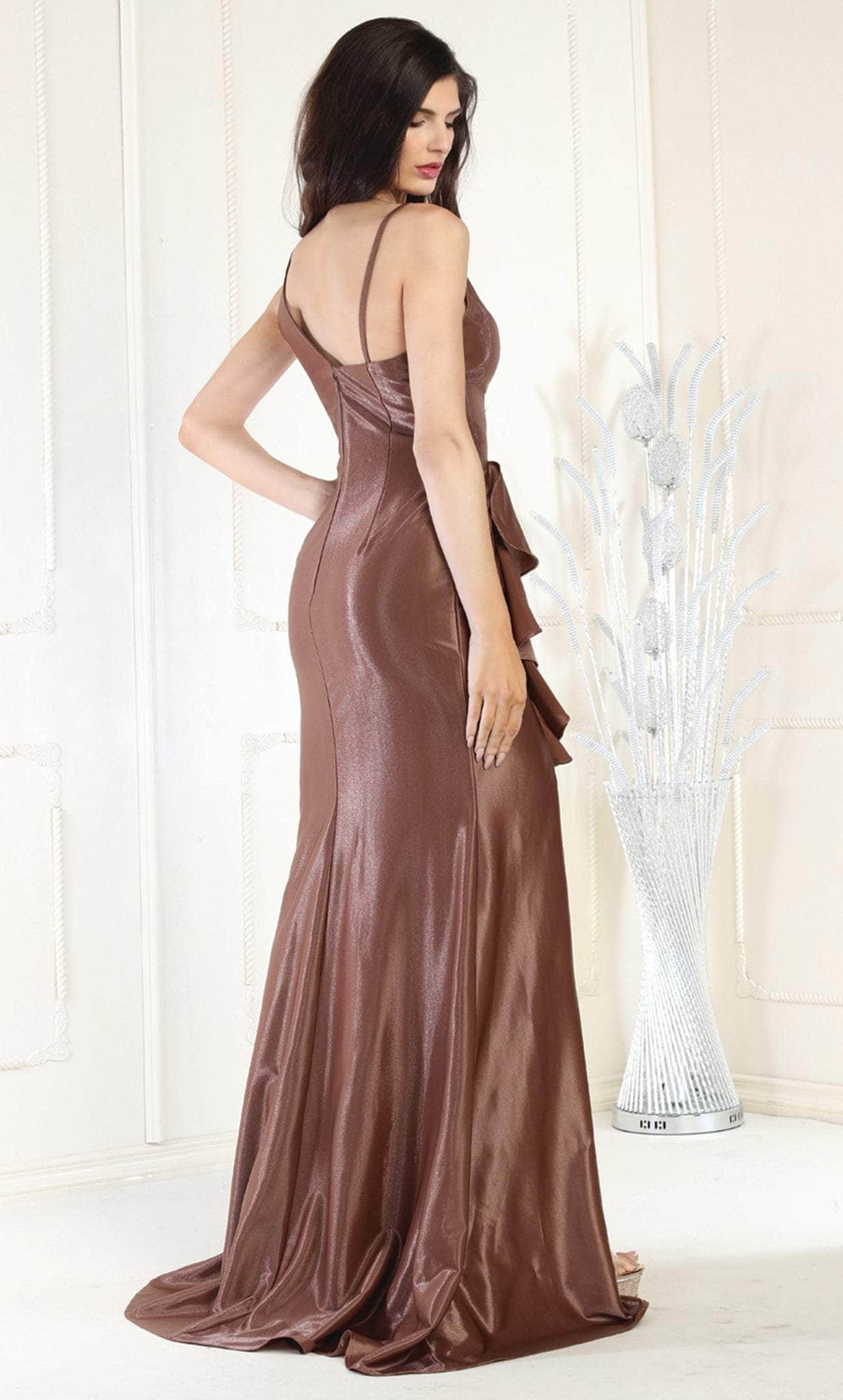 V-Neck Floor-Length Satin Evening Mermaid May Queen 1932