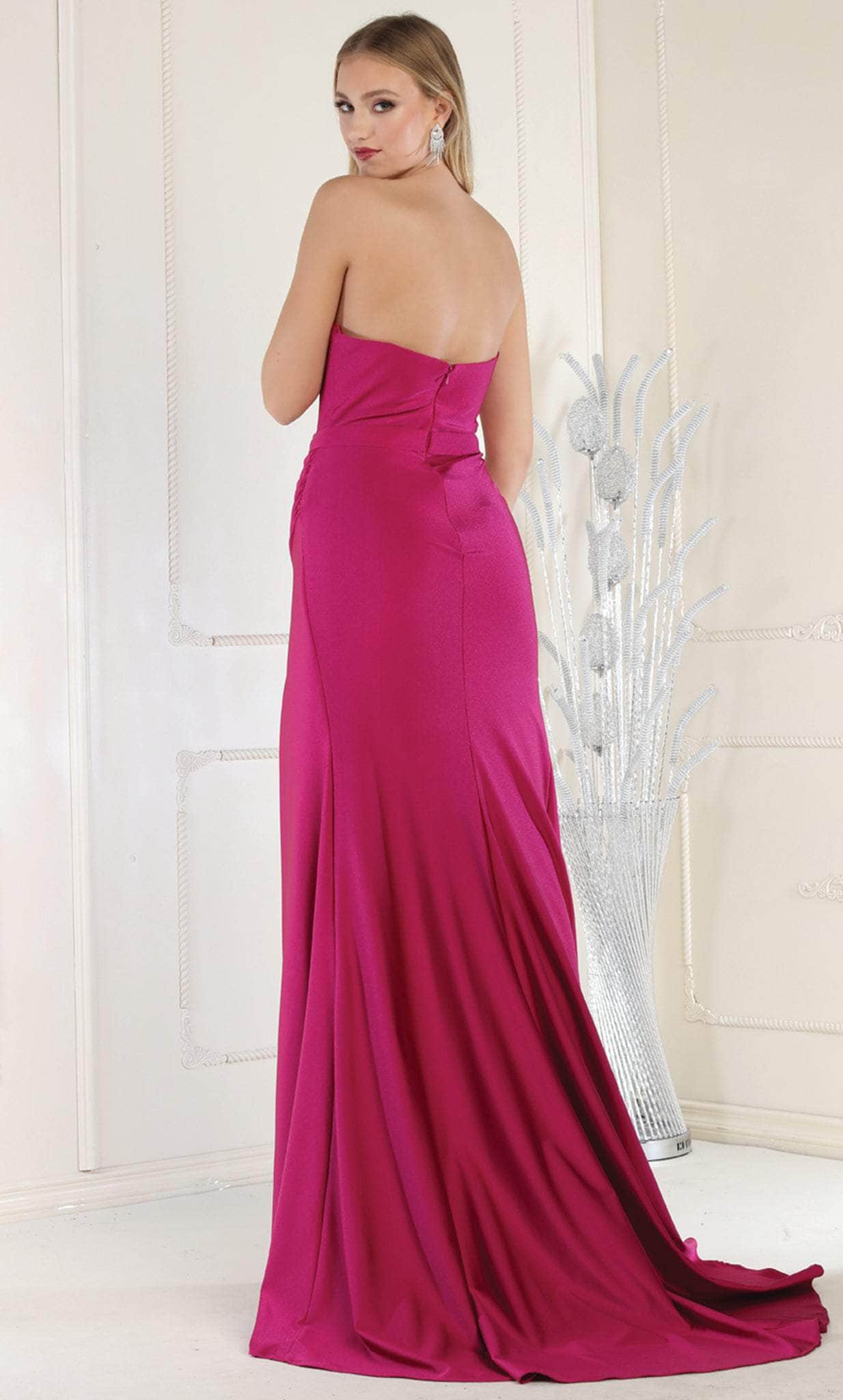 Strapless Curved Neck Floor-Length Jersey Evening Mermaid May Queen 1946