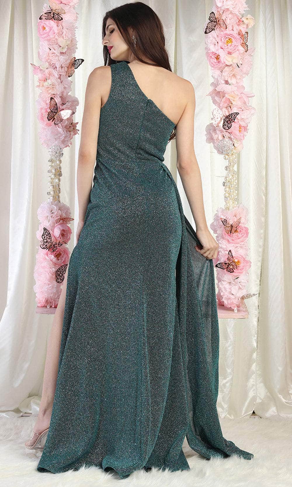 One-Shoulder Floor-Length Sequin Formal Mermaid May Queen 1976