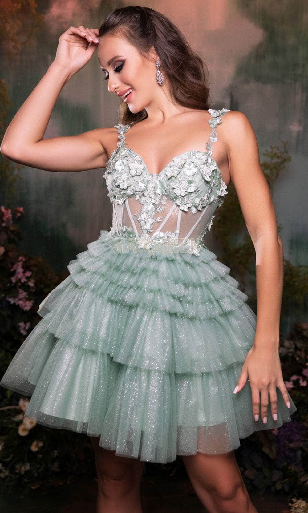 Sweetheart Mini Short Tulle Cocktail Fit & Flare May Queen 2097