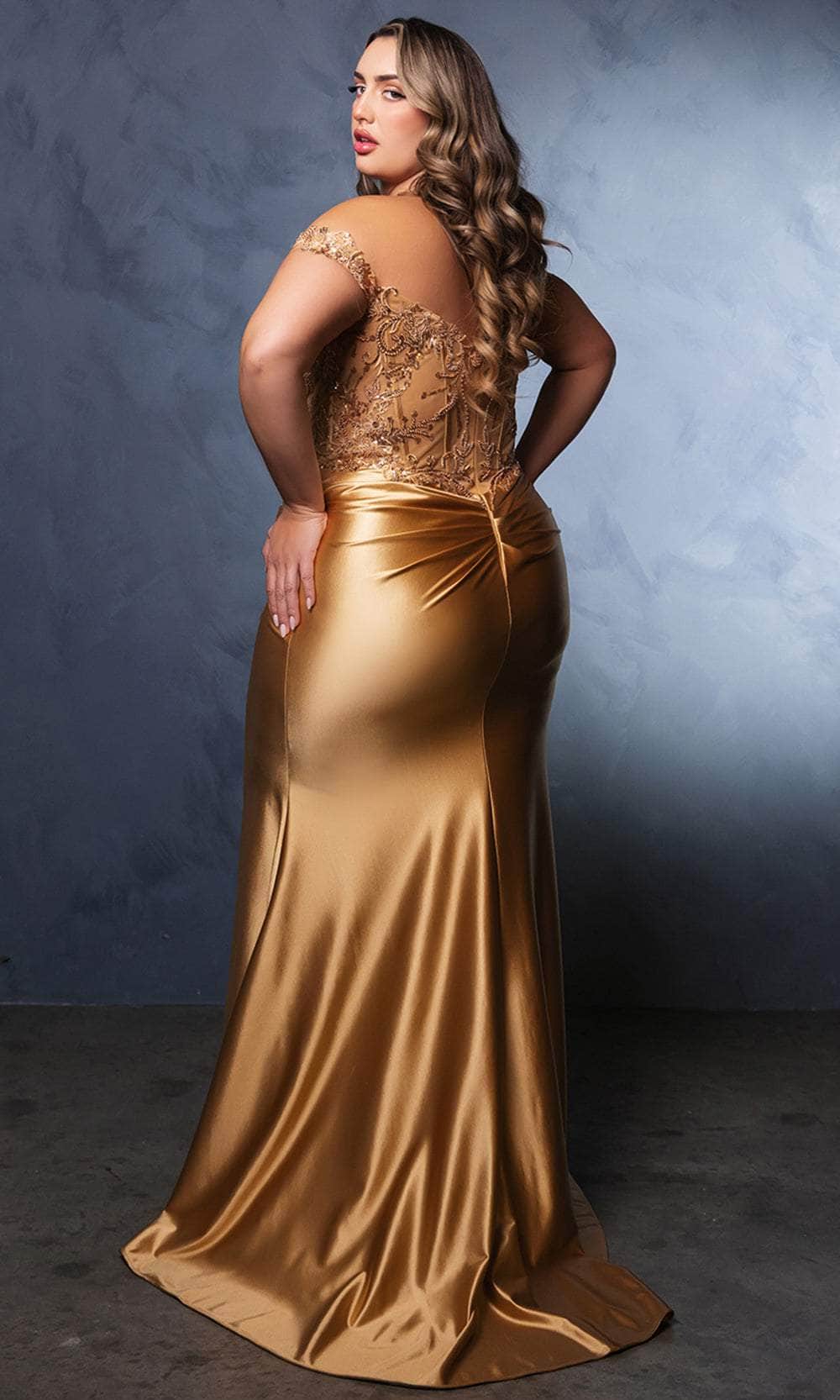Off-the-Shoulder Floor-Length with Train Satin Prom Mermaid/Trumpet May Queen 2141