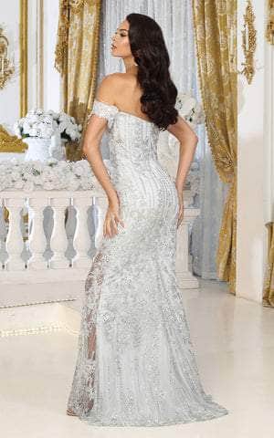 Off-the-Shoulder Floor-Length Lace Prom Mermaid May Queen RQ8074