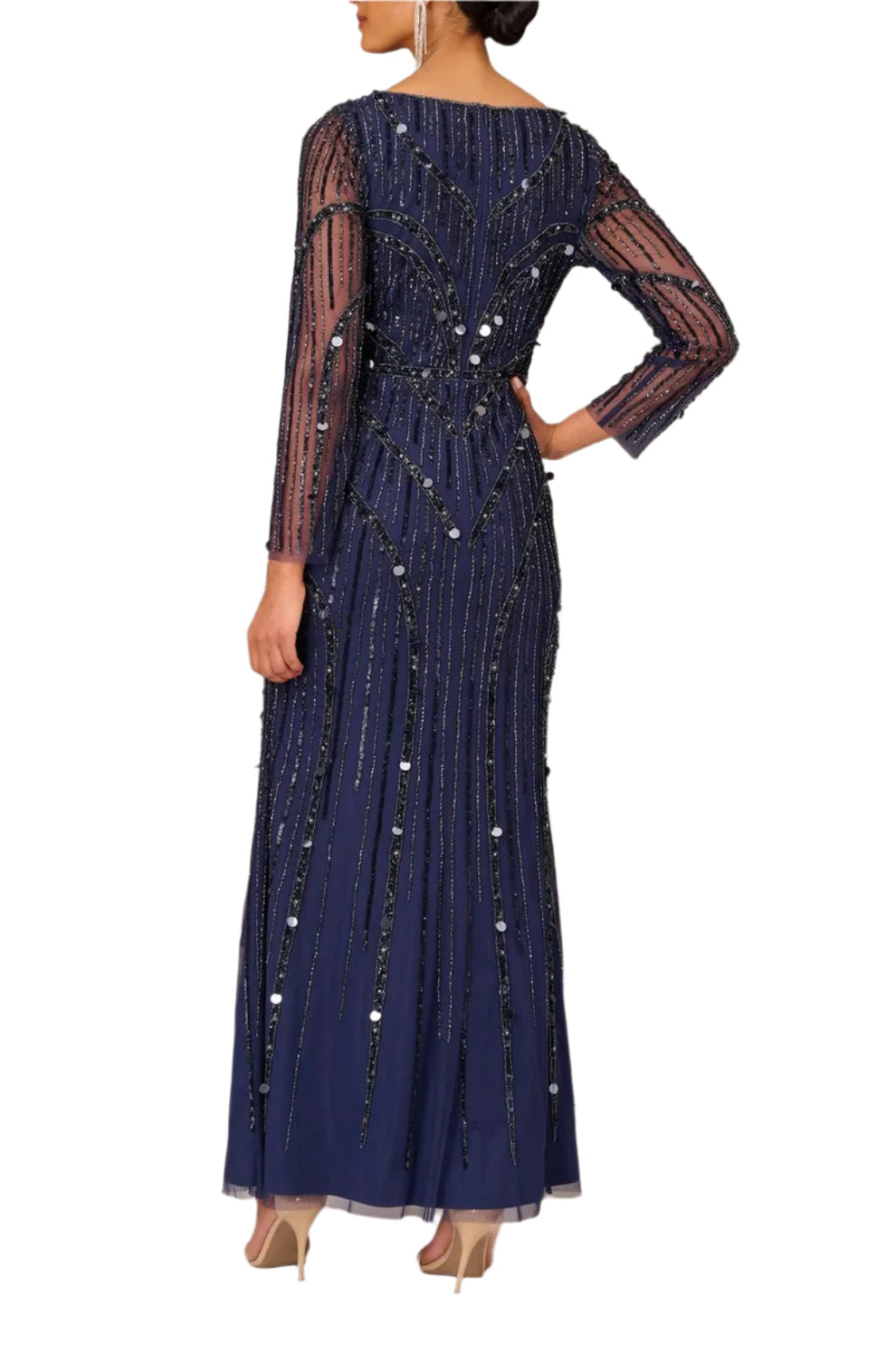 Formal Dresses Long Sleeve Evening Formal Dress Navy