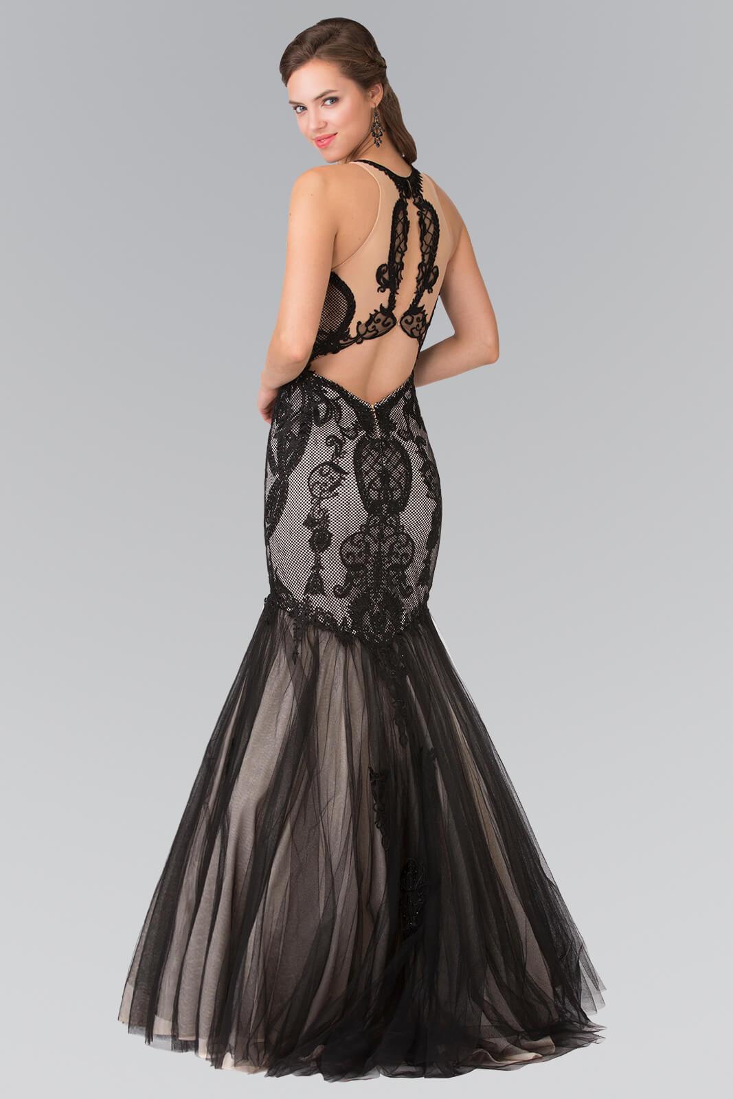 Mermaid Long Prom Halter Homecoming Gown - The Dress Outlet Elizabeth K