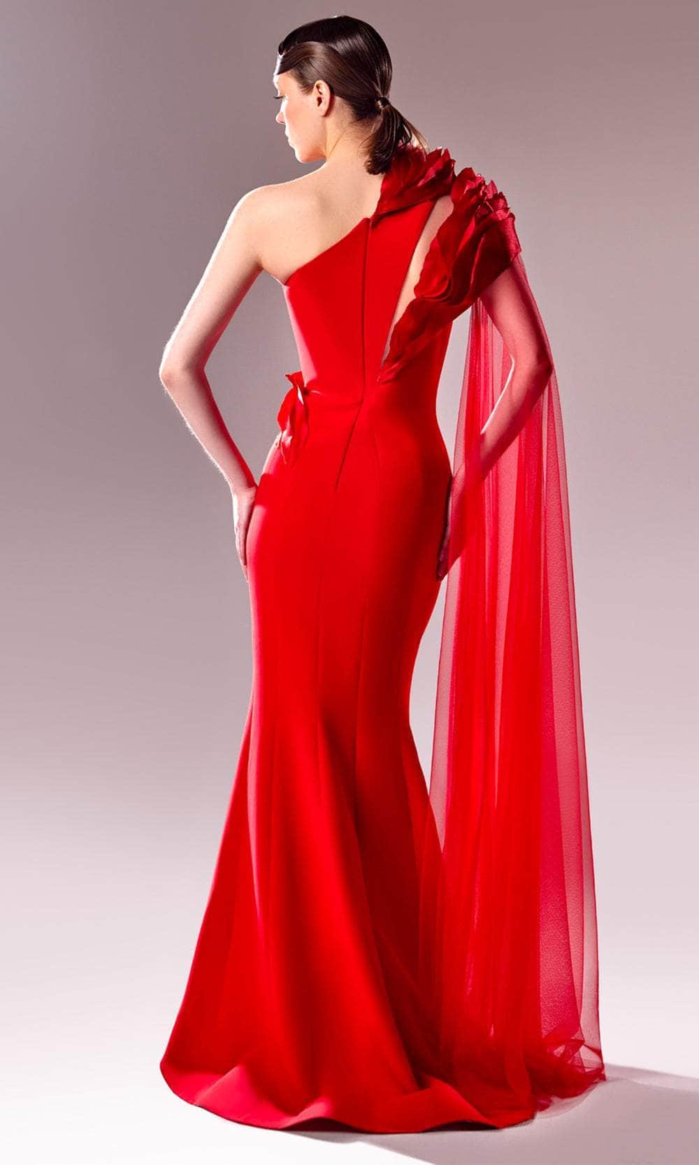 One-Shoulder Floor-Length Tulle Prom Mermaid MNM Couture G1628