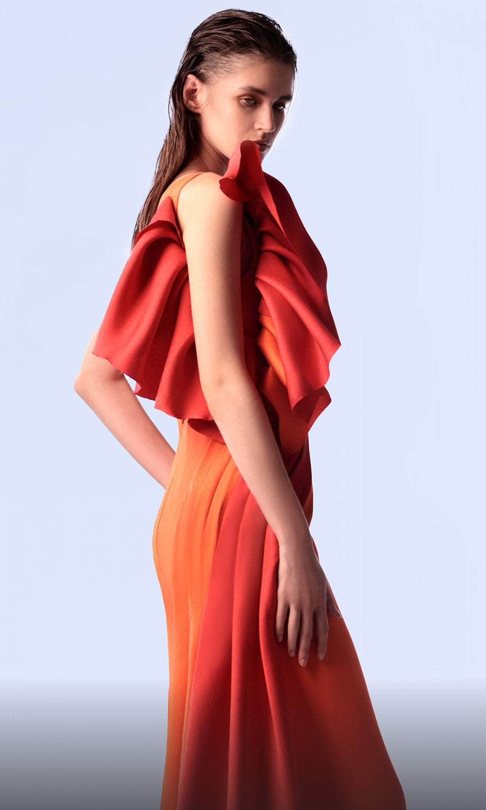 One-Shoulder Floor-Length Satin Prom Sheath MNM Couture G1718