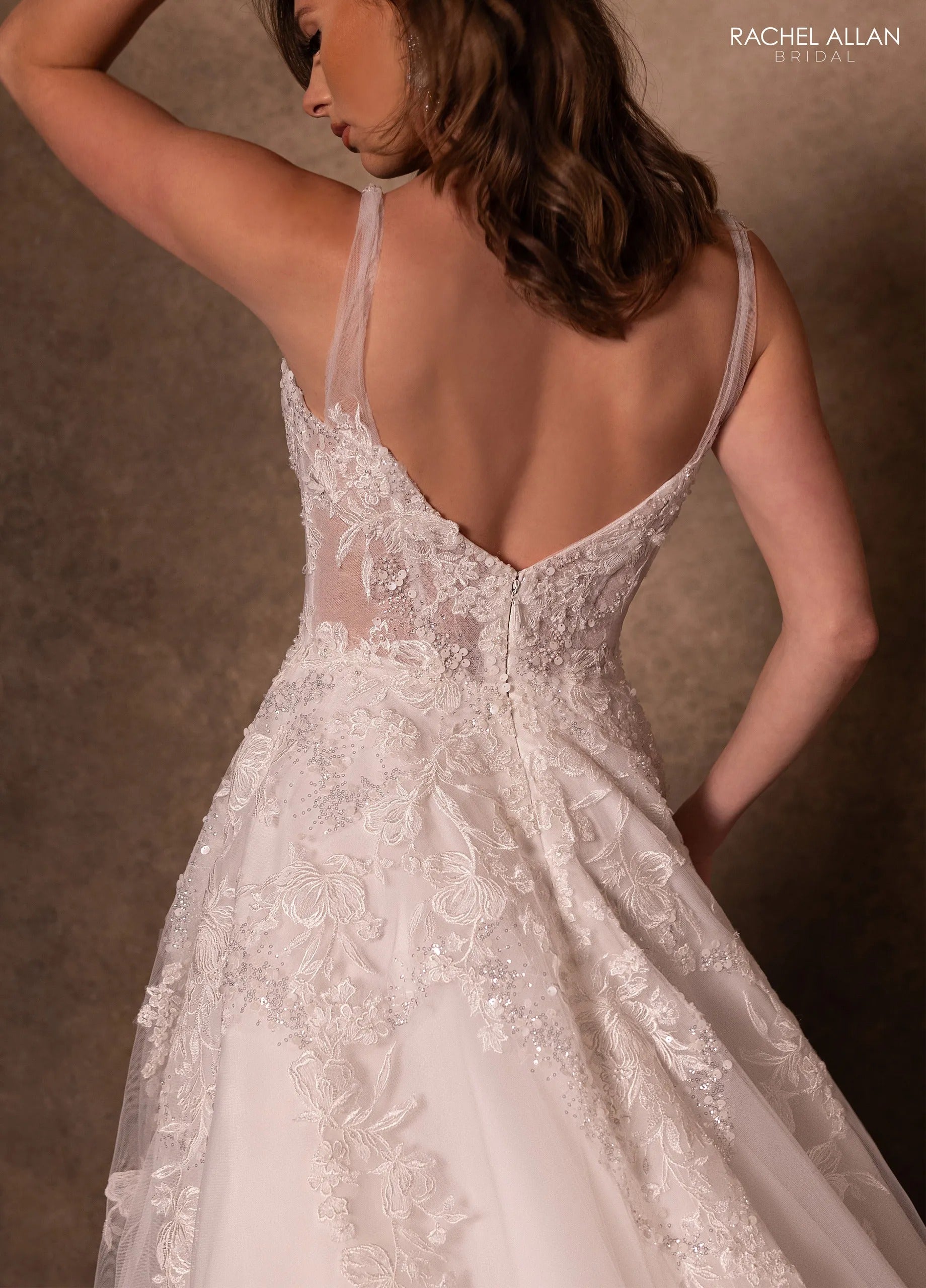 Ivory Sweetheart Floor-Length Tulle Bridal Gown with Lace Appliqués Rachel Allan RB2219 Rachel Allan RB2219